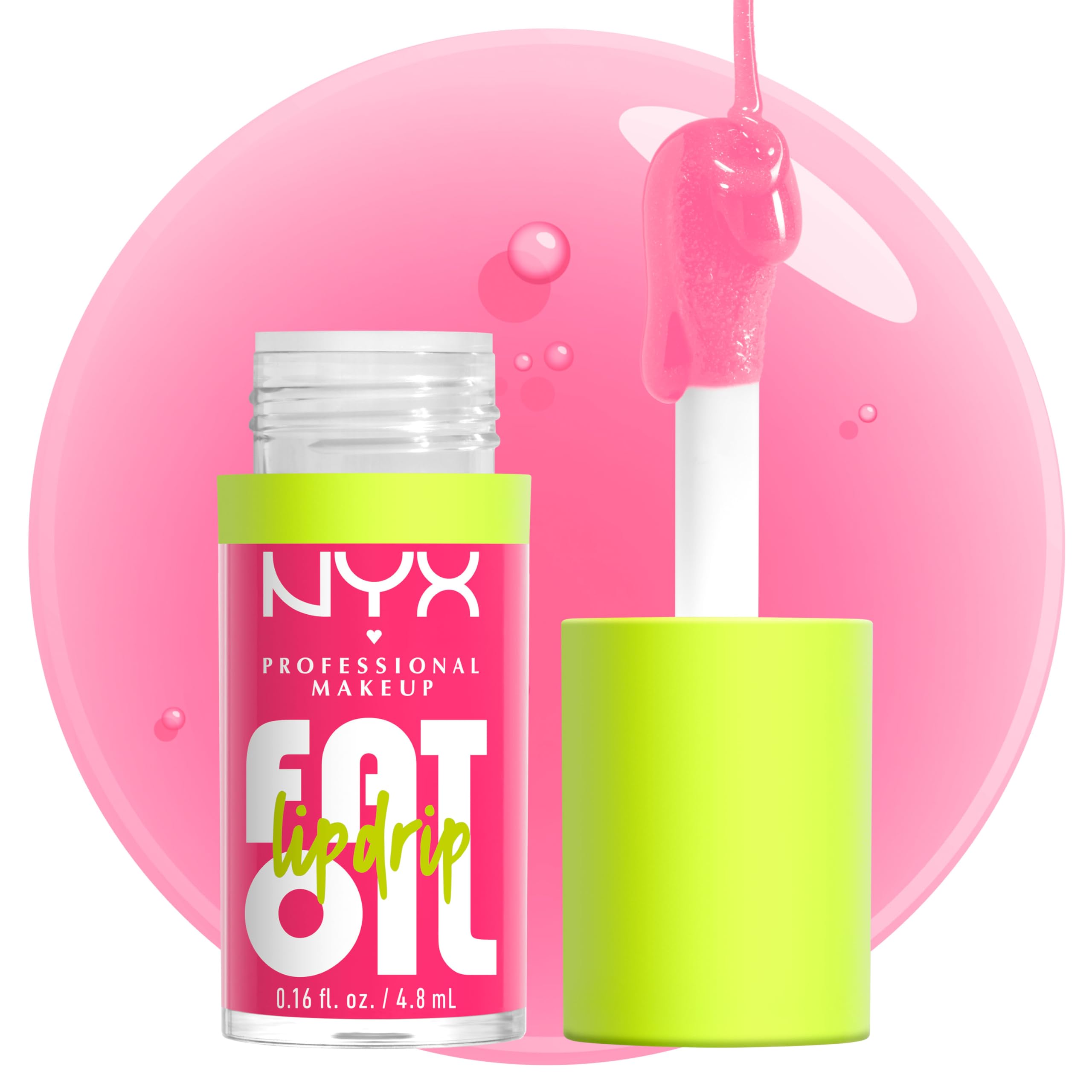 NYX PROFESSIONAL MAKEUP Fat Oil Lip Drip, Moisturizing, Shiny and Vegan Tinted Lip gloss - Missed call (Sheer Pink)