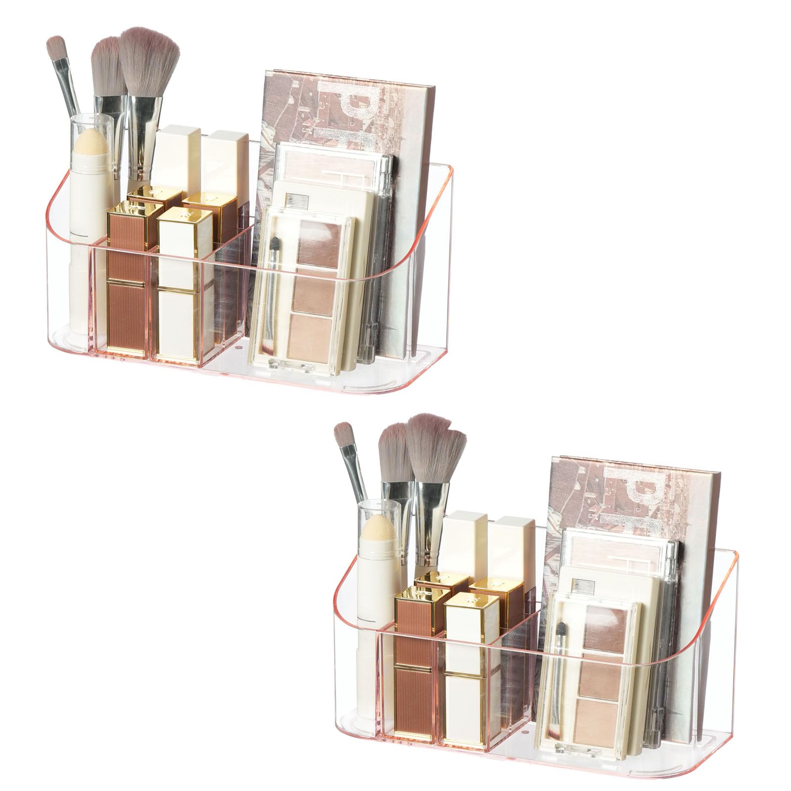 Sunficon 2 Pack Makeup Holders Organizers Trays Cosmetic Display Case Tabletop Desktop Vanity Countertop Bathroom Wall Cabinet M