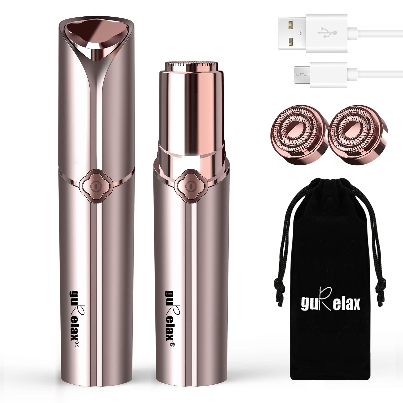 gurelax Facial Hair Removal for Women(Newest), Electric Painless Facial Hair Remover, Rechargeable Hair Removal Device for Face,
