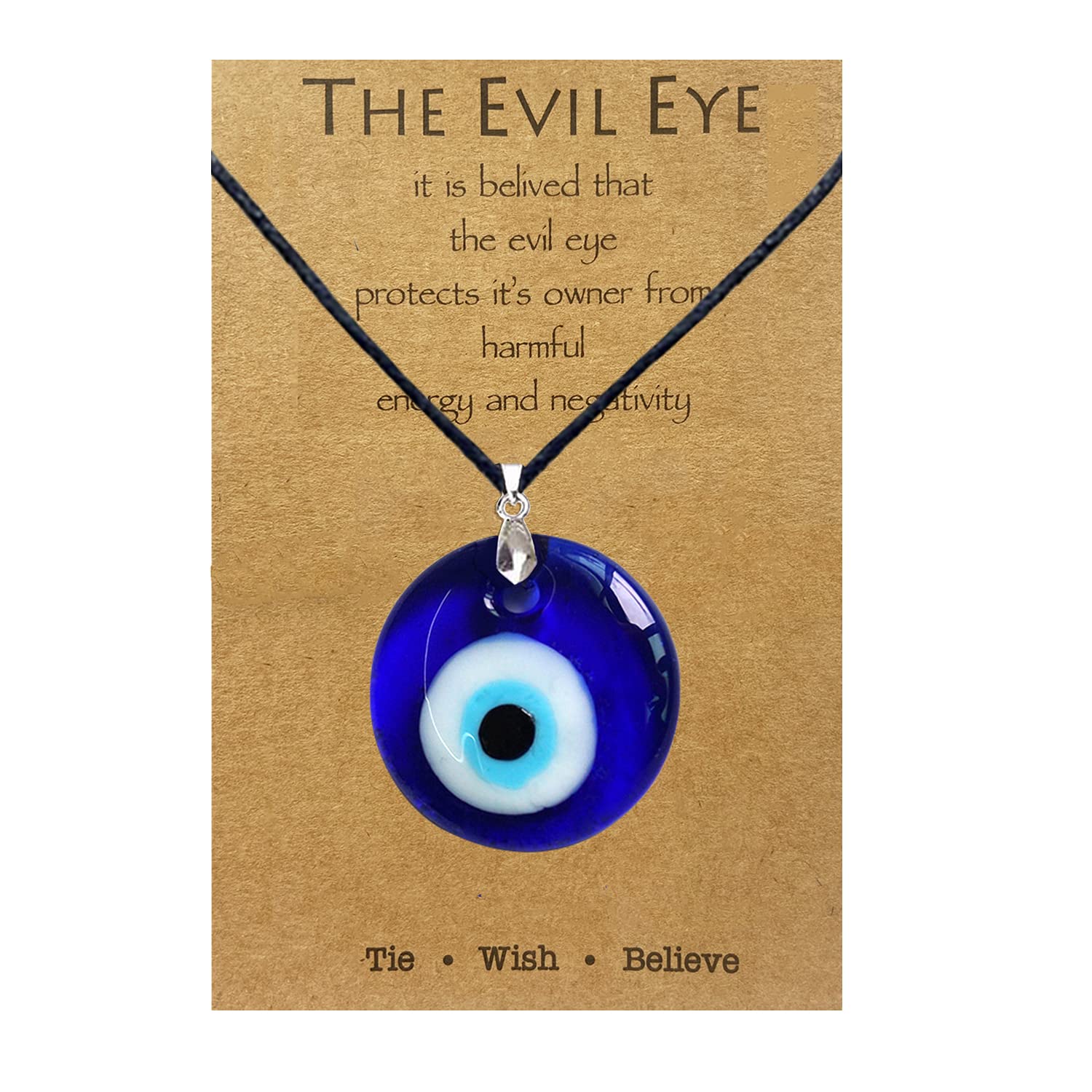 Long tiantian Evil Eye Necklace for Women Men Necklace Evil Eye Jewelry Blue Turkish Glass Leather Rope Pink Lucky Protection Ne
