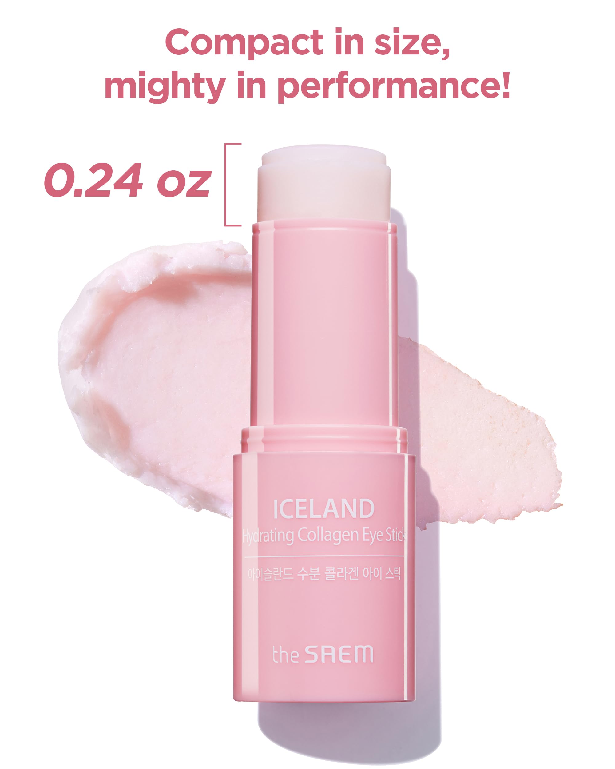 The Saem Iceland Hydrating Collagen Eye Stick 0.24Oz - Anti-Wrinkle Moisturizing Eye Balm For Saggy Skin - Under Eye Treatment -