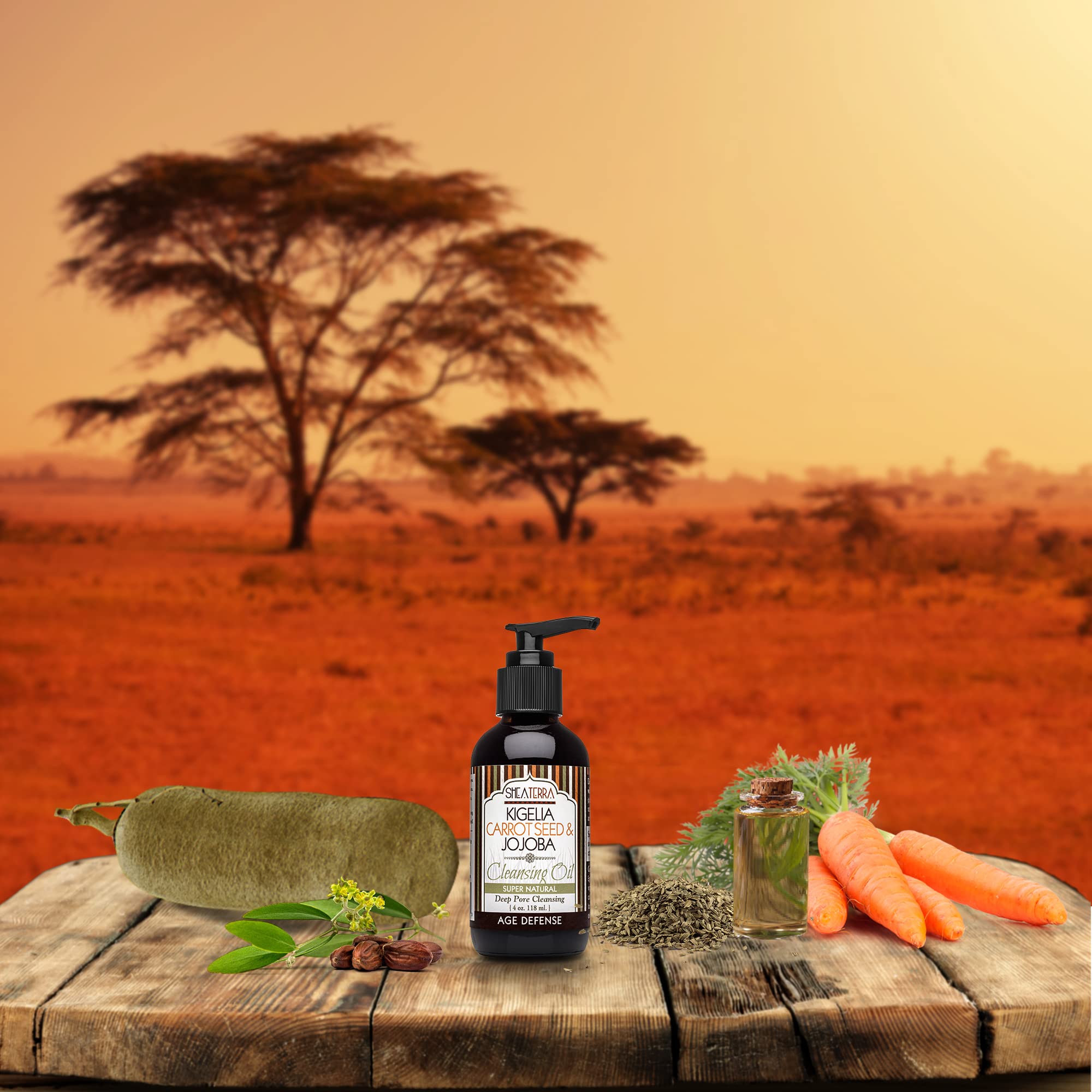 Shea Terra Kigelia Carrot Seed & Jojoba Deep Cleansing Oil - Combines Natural, Nourishing Skin Care Oils to Feed Skin, While Pro