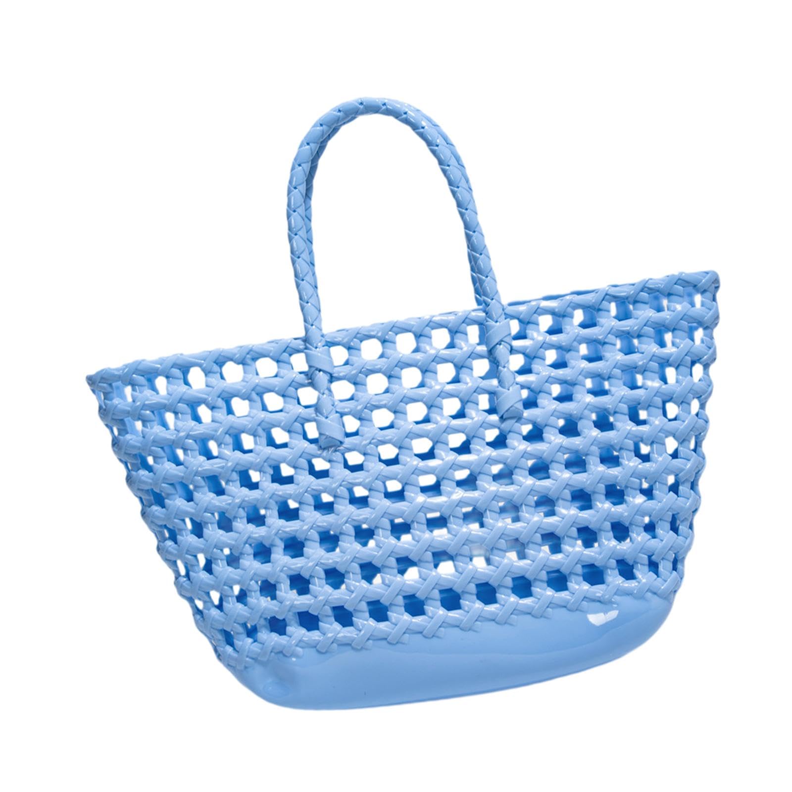 Enakshi Womens Woven Tote Bag Lightweight Summer Beach Handbag For Vacation Shopping Light Blue|Clothing, Shoes & Accessories | 