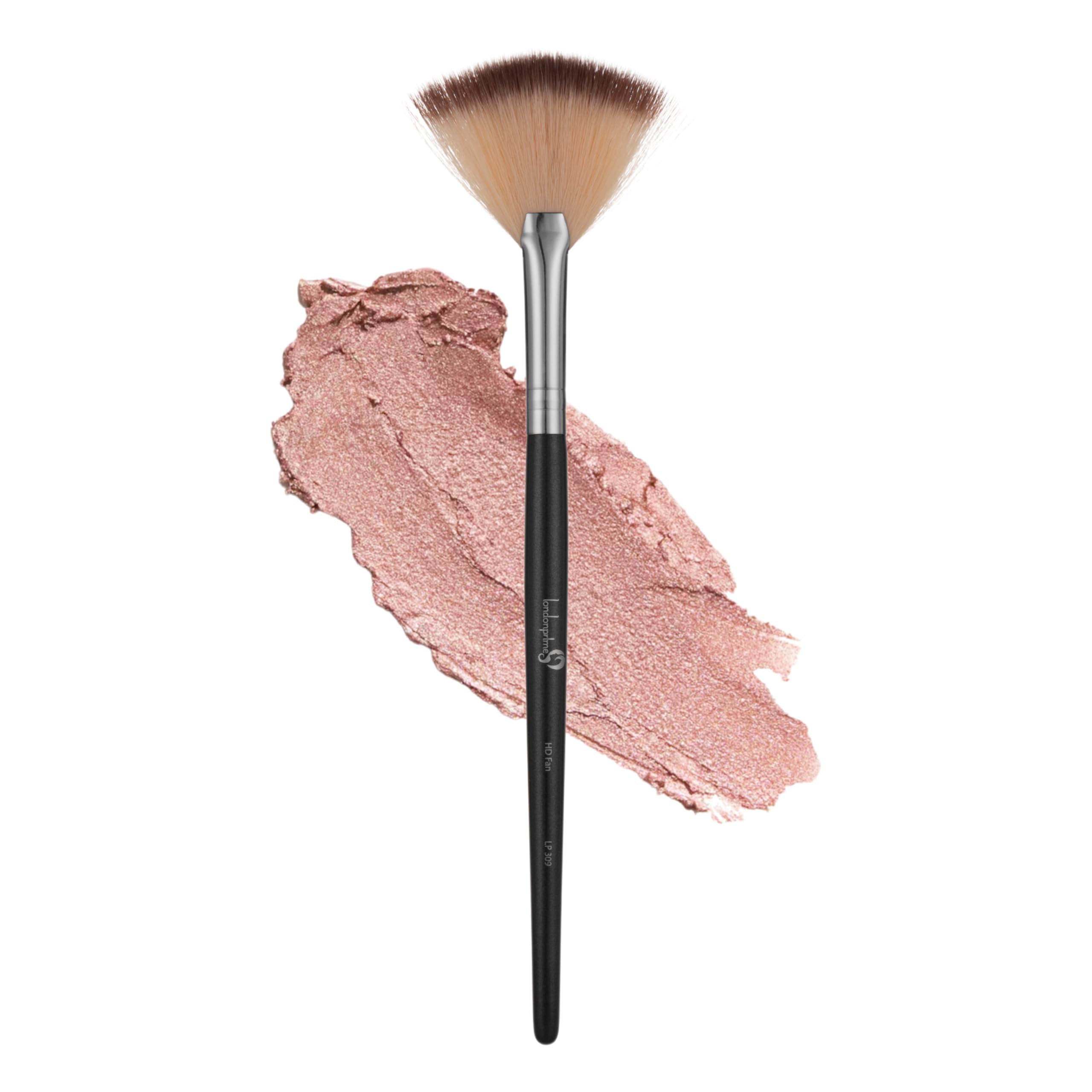 London Prime Hd Professional Fan Brush For Face Highlighting, Precise Synthetic Brushes, Feather Soft Touch, Perfect For Highlig