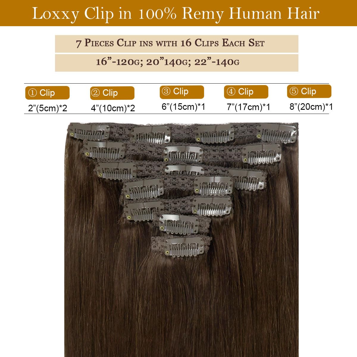 Loxxy Clip In Hair Extensions Human Hair Brown Real Human Hair Clip In Extensions Light Dark Brown Invisible Clip Ins Real Remy