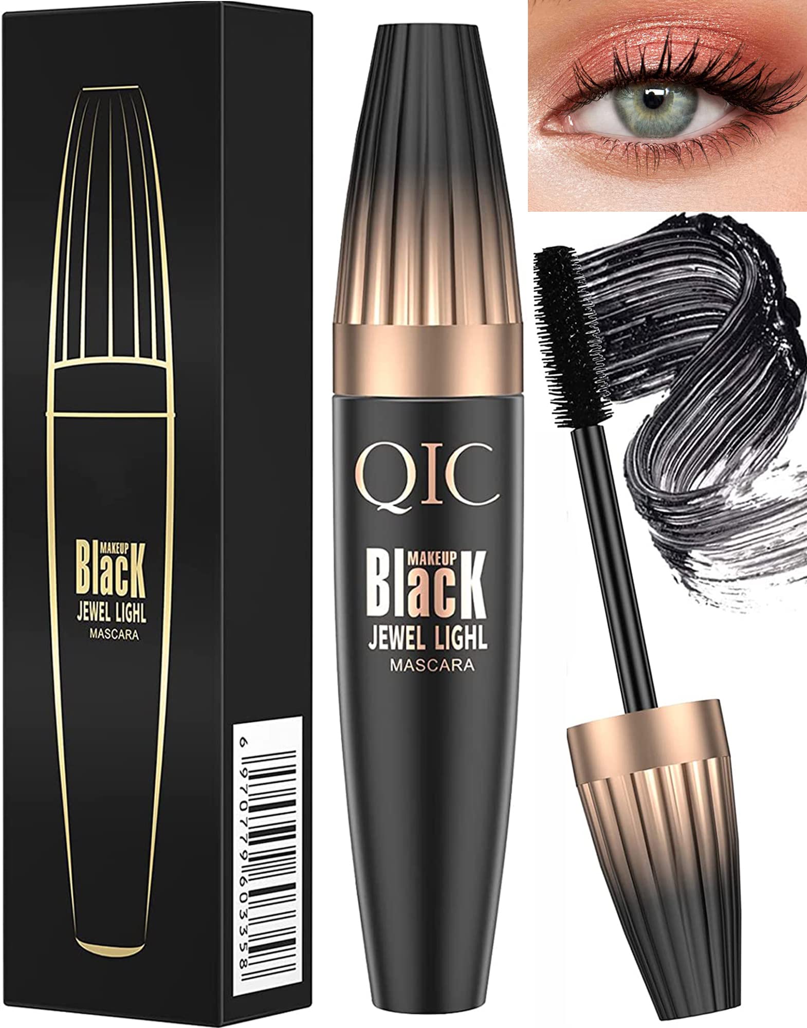 4D Silk Fiber Lash Mascara Waterproof Long Lasting Lengthening Mascara Black Volume And Length Natural Mascara Smudge Proof Masc