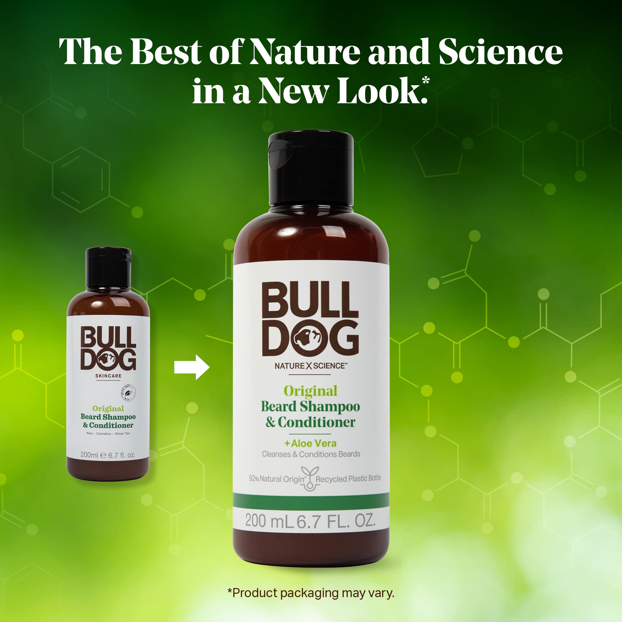 Bulldog Mens Skincare And Grooming For Men Original Beard Shampoo And Conditioner, 6.7 Ounce, Pack Of 2