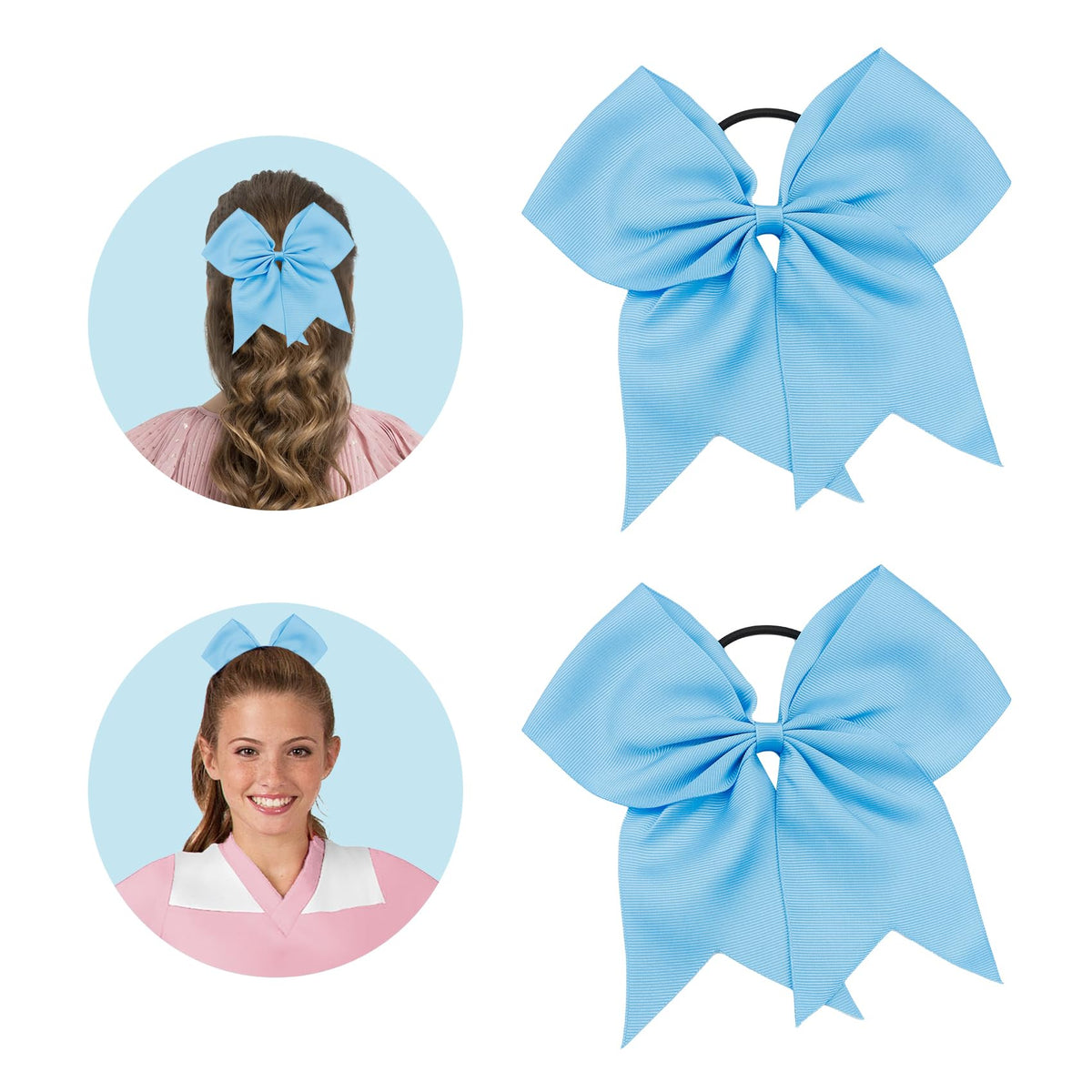 Large Cheer Bows for Cheerleaders Hair Bows for Girls Softball Hair Bows Teen Girls College Sports Elastic Ponytail Holder Schoo