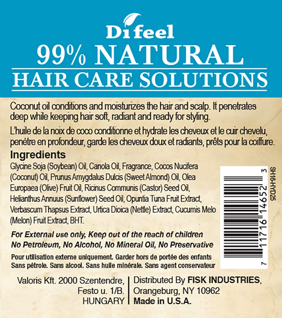 Difeel 99% Natural Hair Care Solutions- Hydrate 2.5 Ounce
