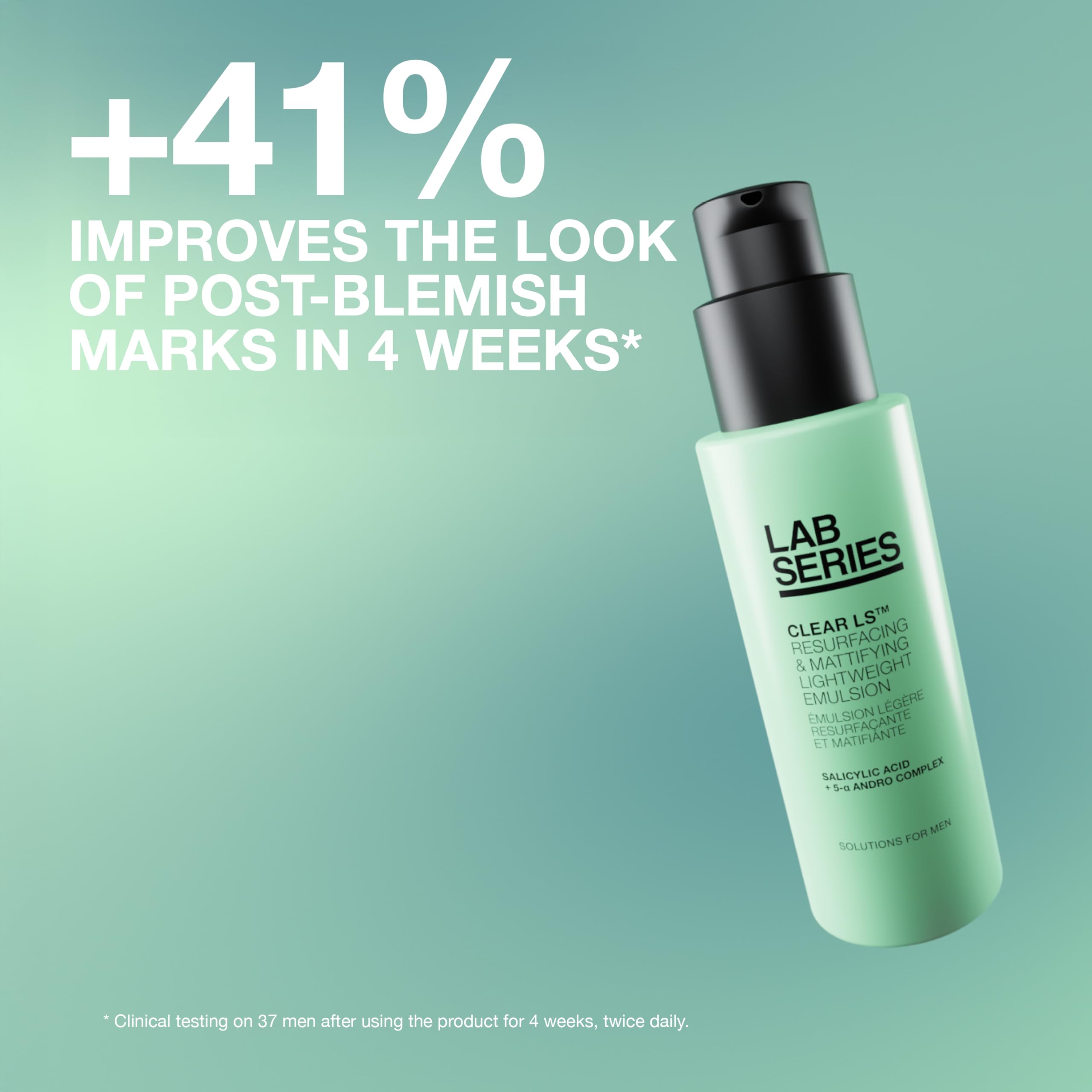 Lab Series Clear LS Mattifying Lightweight Moisturizer with Salicylic Acid | Men's Face Emulsion Suitable for Acne Prone Skin, 1