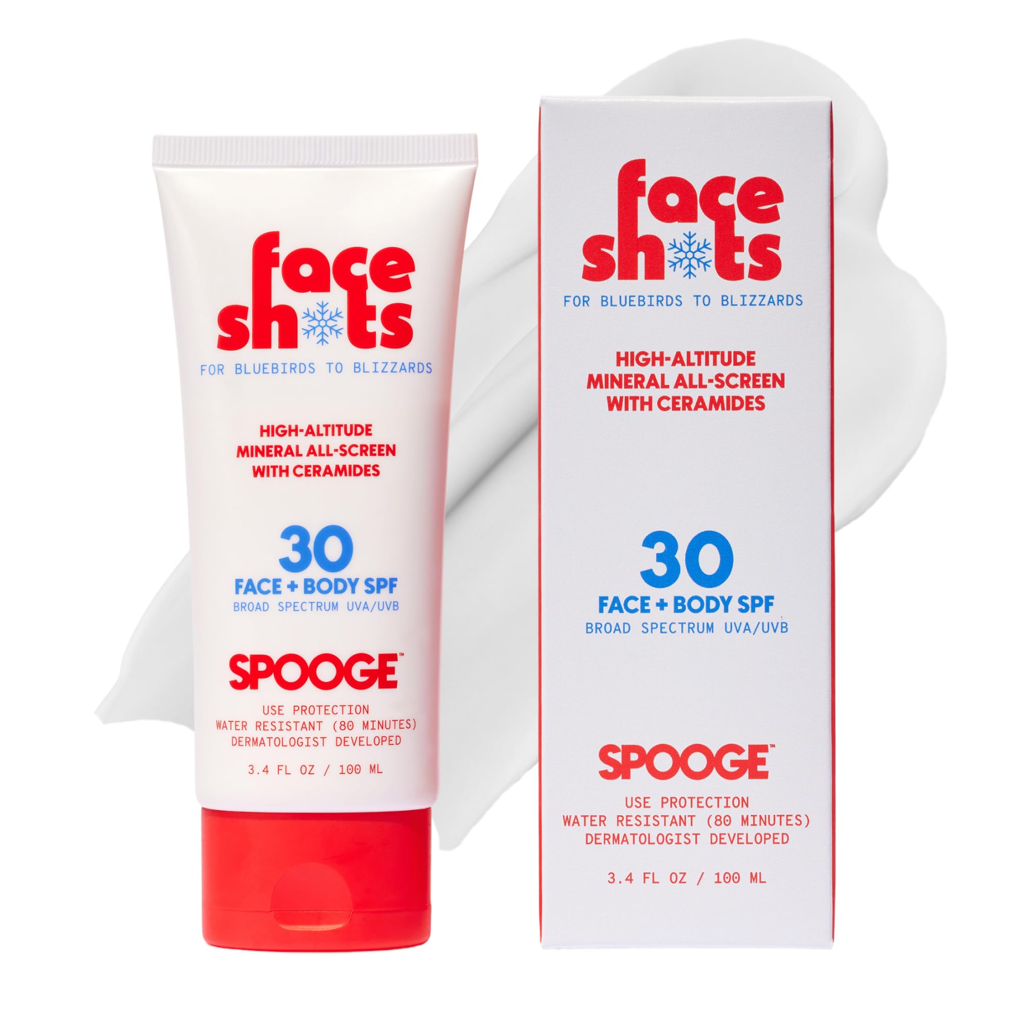 Spooge Face Shots Mineral Sunscreen SPF 30 | Zinc Oxide Sunscreen | 3.4oz