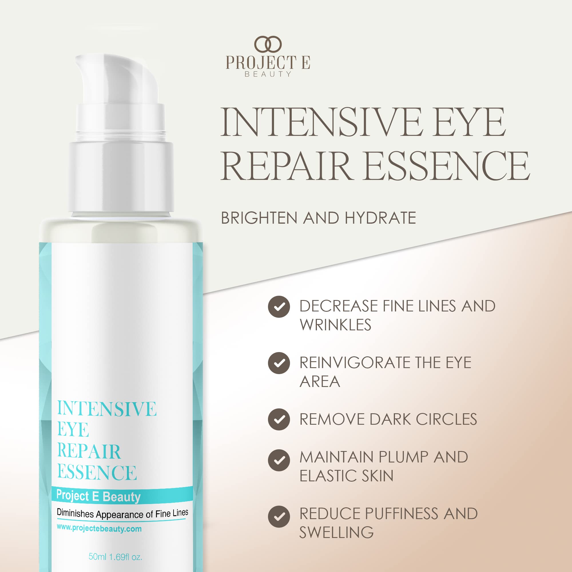 Project E Beauty Eye Renewal Brightening Cream Advanced Anti-Aging Under Eye Cream | Visibly Reduces Wrinkles, Puffiness & Dark