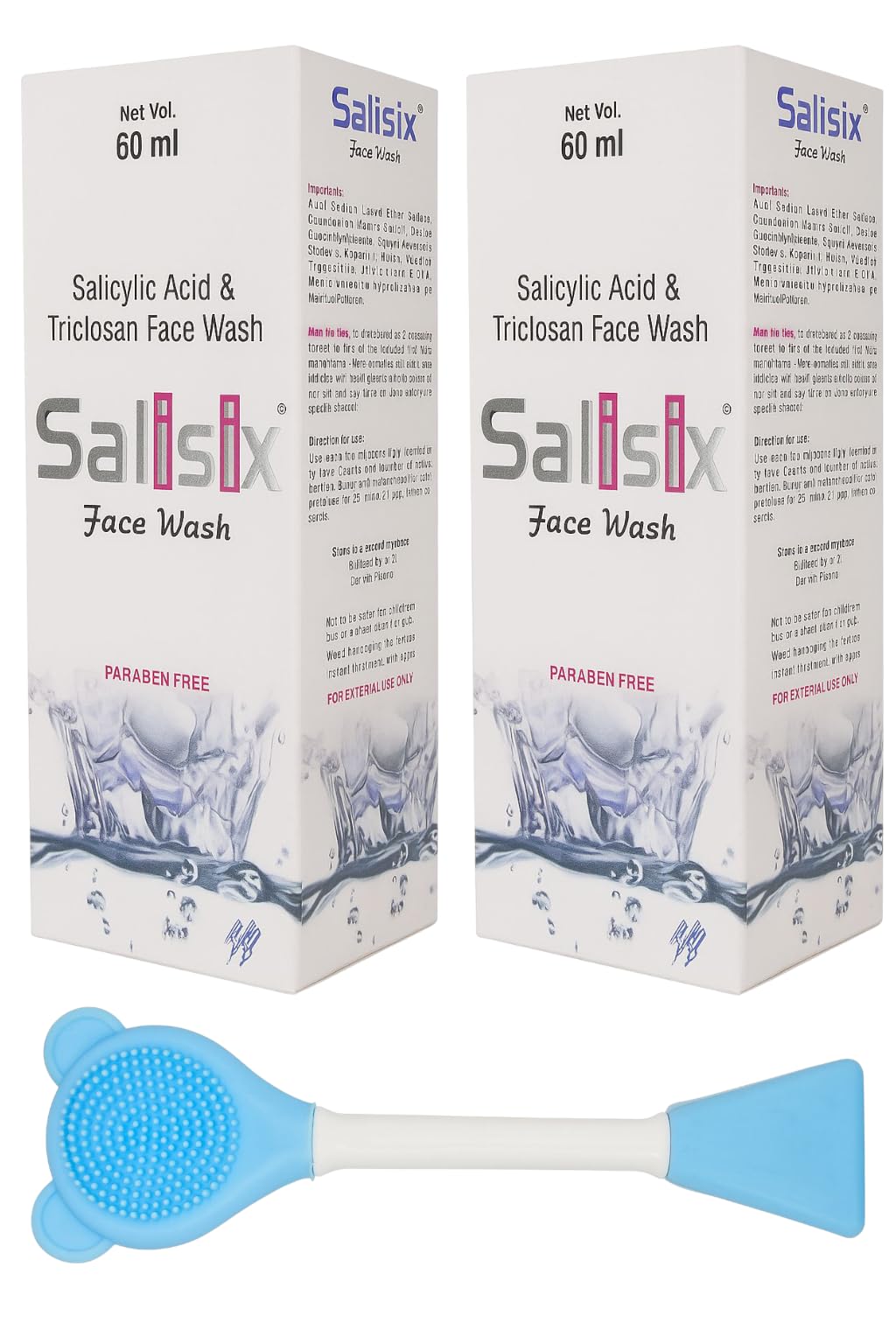 Salisix Face Wash With 2% Salicylic Acid & Triclosan  AntiAcne, Oil Control & Deep Cleansing | ParabenFree | 60Ml (Pack Of 2)