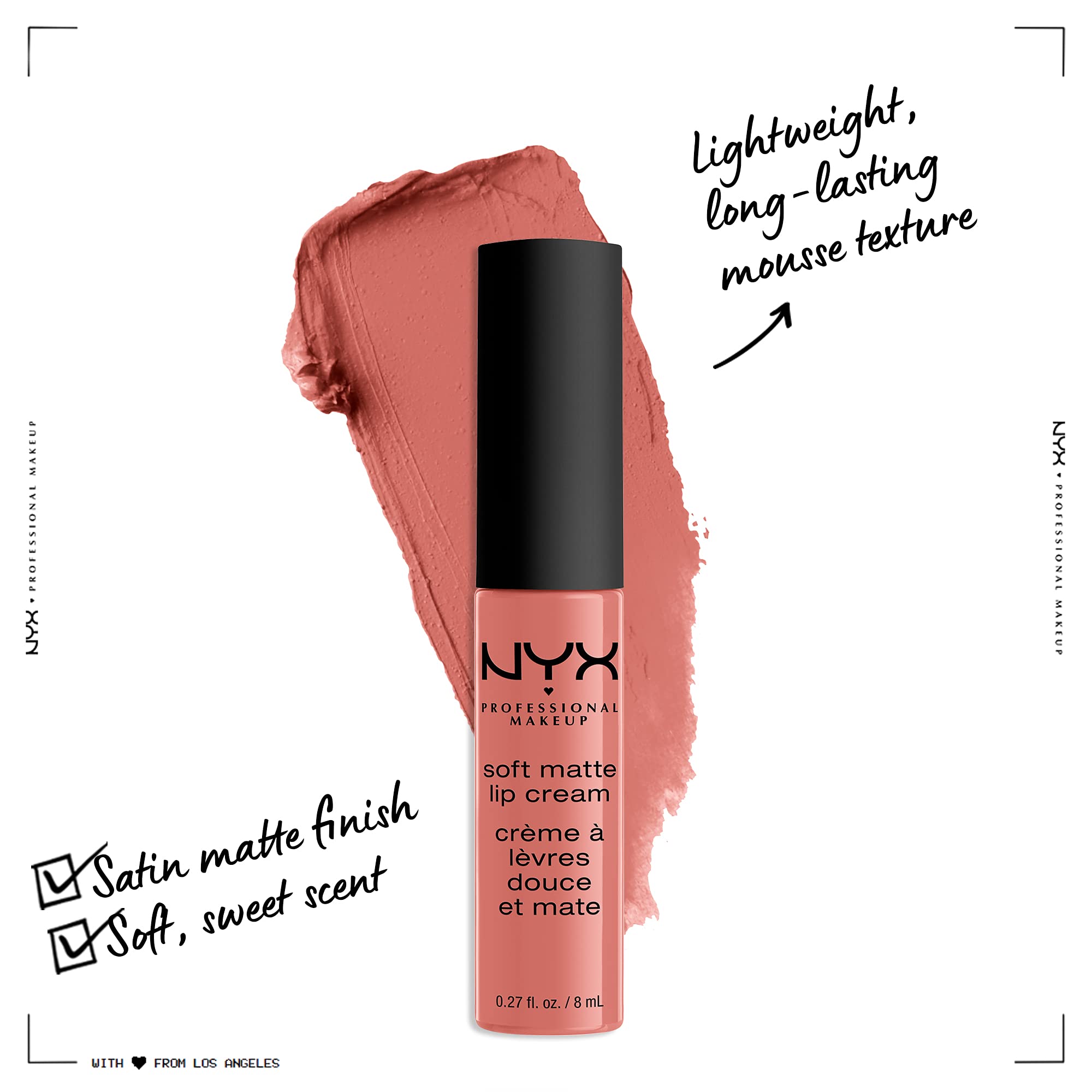 Nyx Professional Makeup Soft Matte Lip Cream, Lightweight Liquid Lipstick - Kyoto (Light Peach)