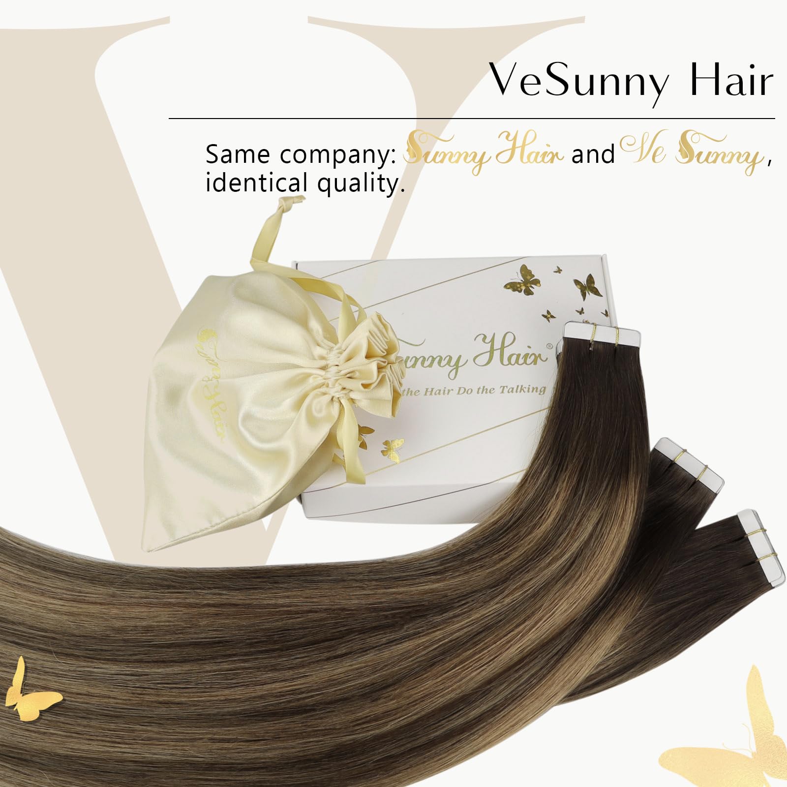 Ve Sunny Brown Tape On Hair Extensions Chocolate Brown Ombre Caramel Blonde Balayage Brown Tape In Real Human Hair Extensions Br