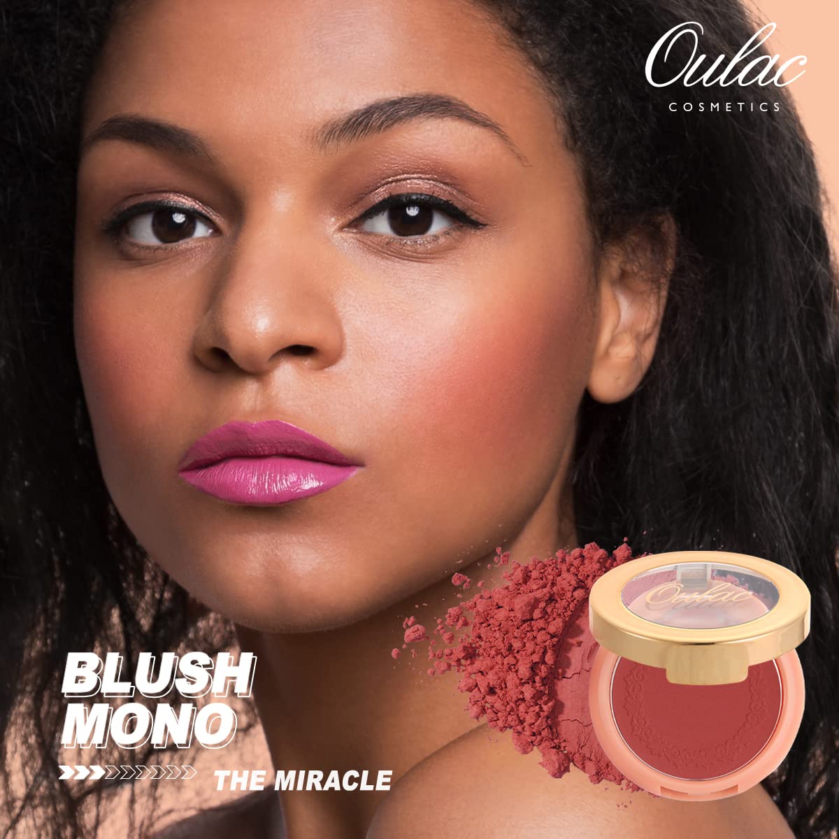 Oulac Matte Blush| Highly Pigmented Powder| Natural Matte Glow| Cruelty-Free Blush With Rose Oil| 08 The Miracle 4.8G