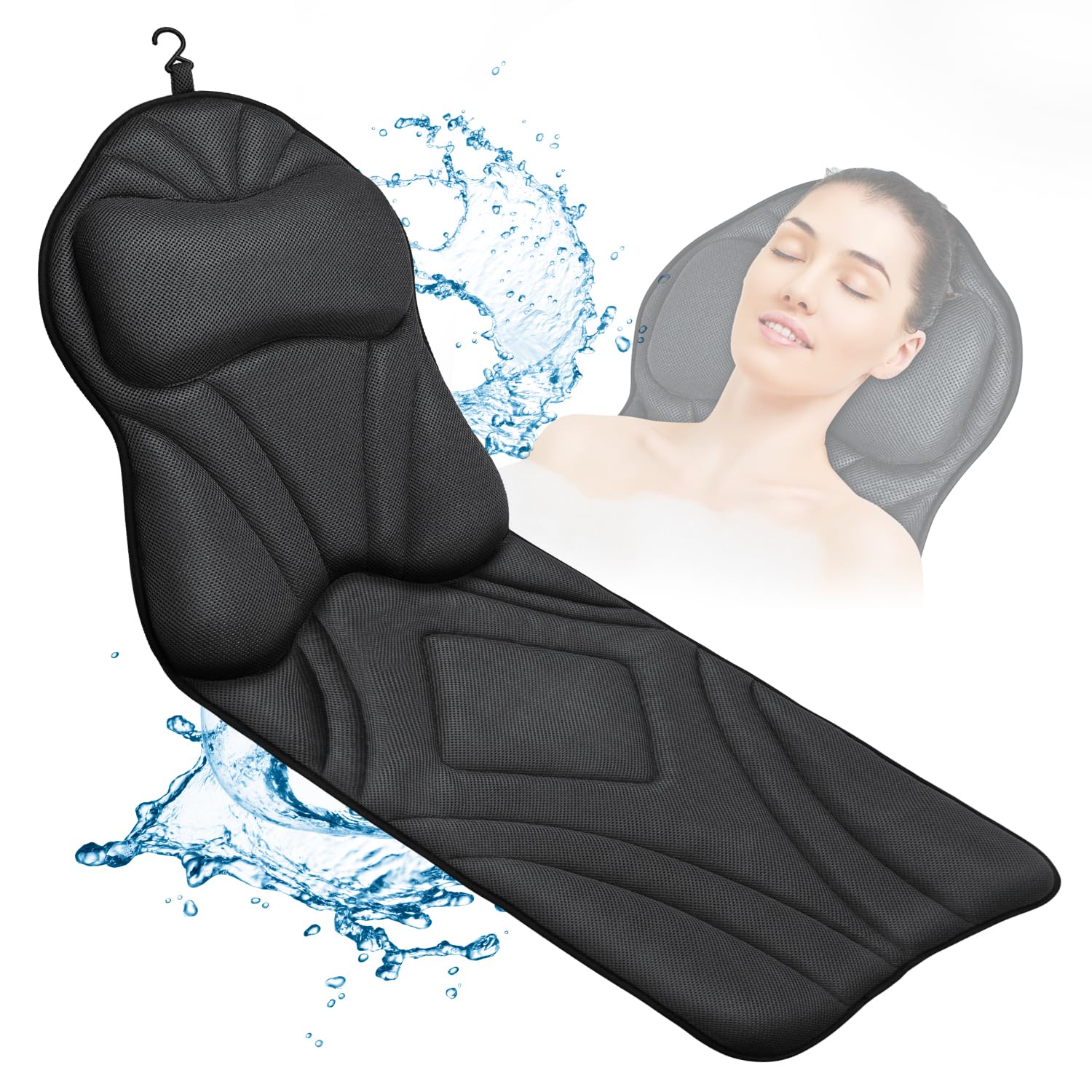 Full Body Bath Pillow For Bathtub, Luxury Bath Gifts For Women Thick Bathtub Cushion For Soaking Tub With Laundry Bag, Bathtub P