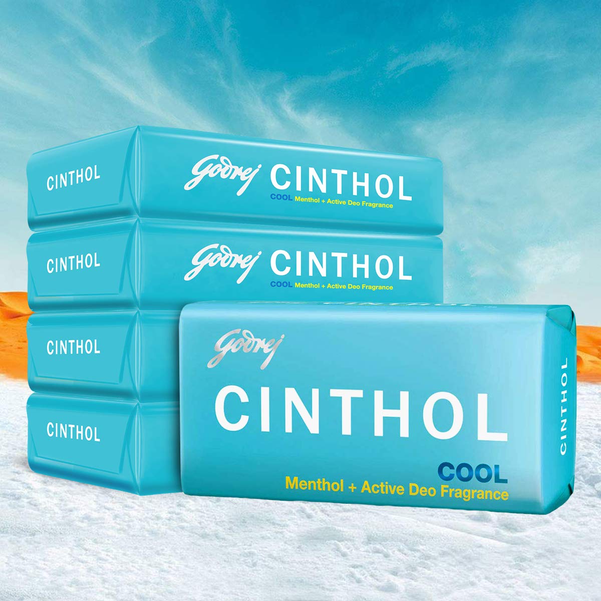 Cinthol Bath Cool Soap, 100G (Pack Of 5) (Buy 4 Get 1 Free)