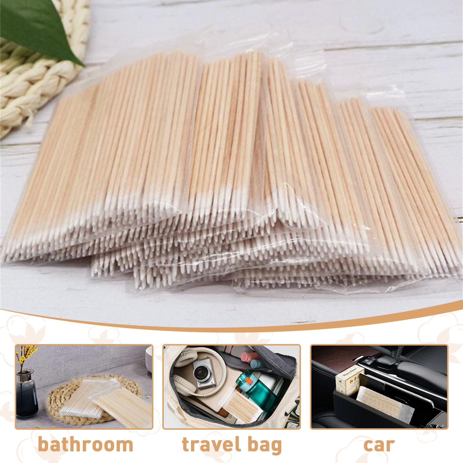 Fenshine 1000 Count Microblading Cotton Swab, Cotton Swabs Pointed Tip, Cotton Swabs Wood Sticks, Cotton Tipped Applicator, Tatt