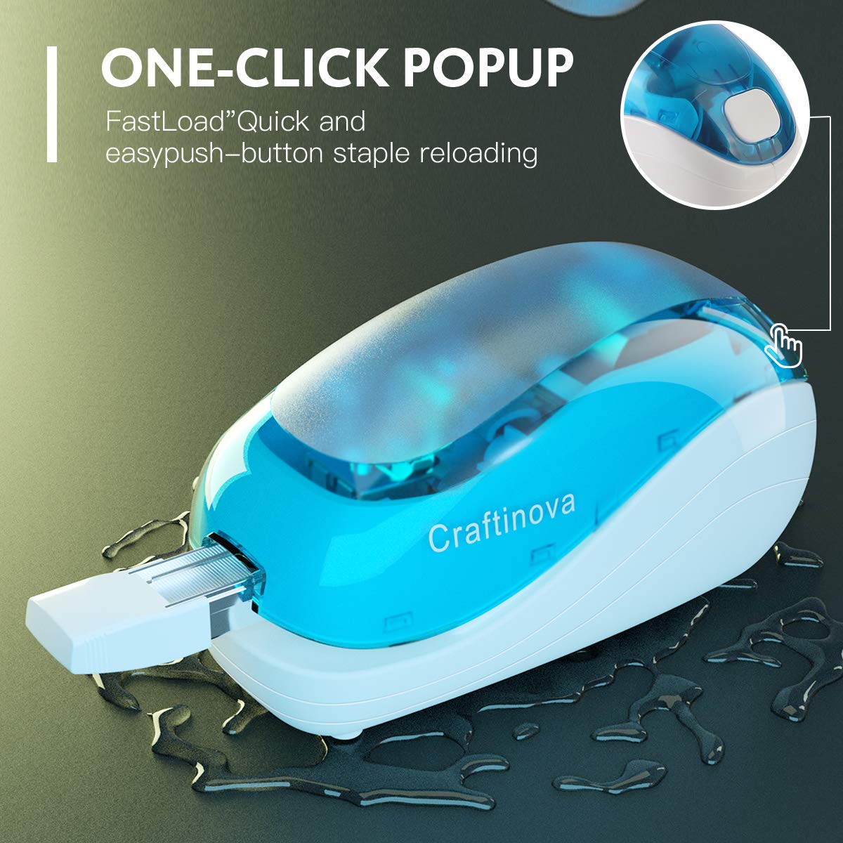 Craftinova Electric Stapler,Including 2000 Staples And 1 Adapters,Suitable For Palm Size And High Comfort,25 Sheet Capacity, Ac