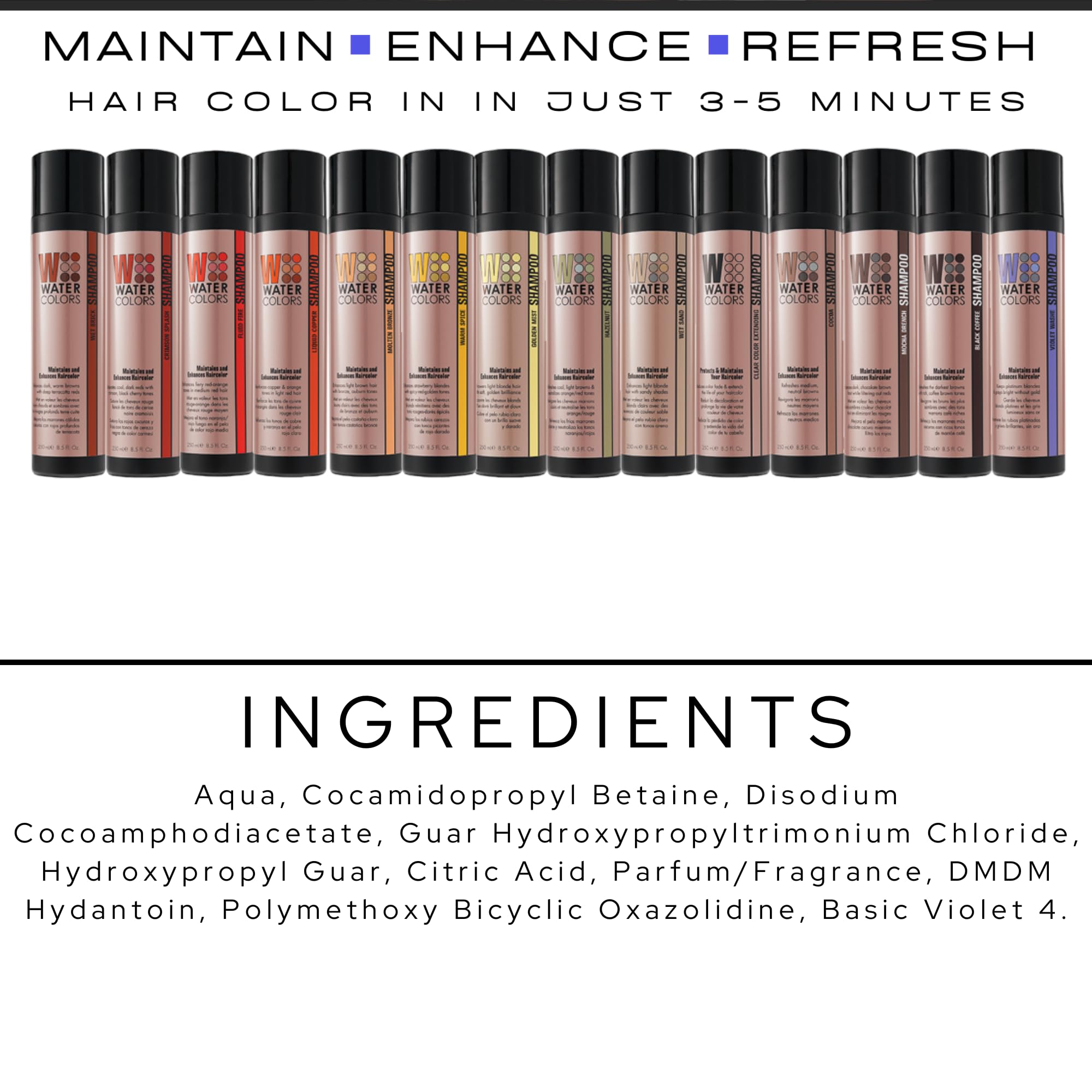 Tressa Watercolors Fluid Fire Shampoo - Use On Medium To Dark Red Hair - Creates Bright, Fiery Red-Orange Tones - Delivers Brill