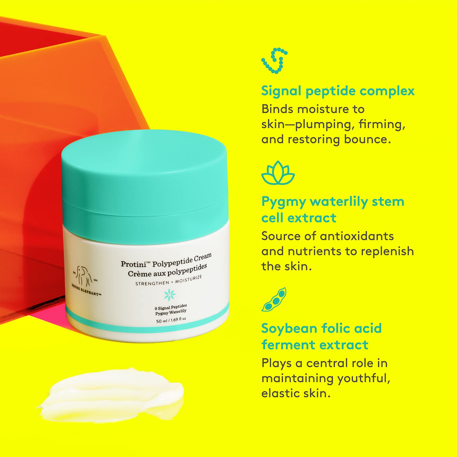 Drunk Elephant Protini Polypeptide Cream Mini. Protein Face Moisturizer With Amino Acids (15 Ml / 0.50 Fl Oz)