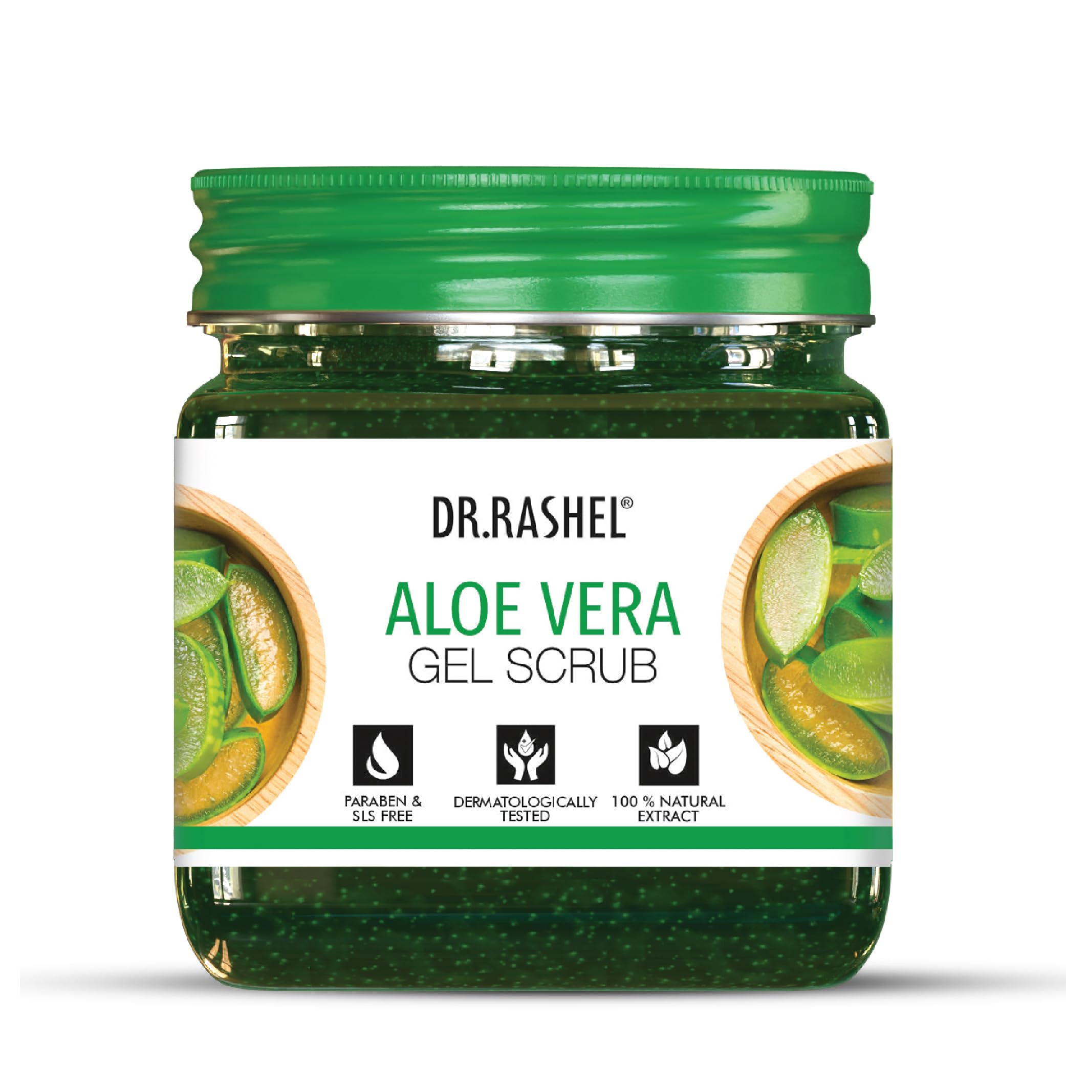 Dr.Rashel Aloe Vera Face & Body Gel Scrub For Men & Women All Skin Type 380Ml | Aloevera Gel Scrub For Deep Exfoliation, Dead Sk