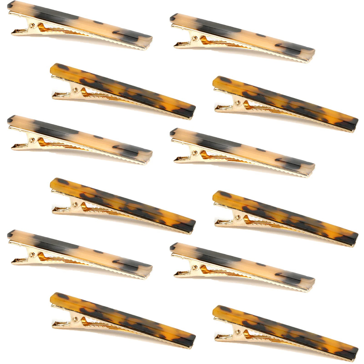 Cobahom 12 Pack Hair Clips for Styling Duckbill Hair Clips Leopard Print Hair Clips Metal Duck Teeth Hair Pins Chic Tortoise She
