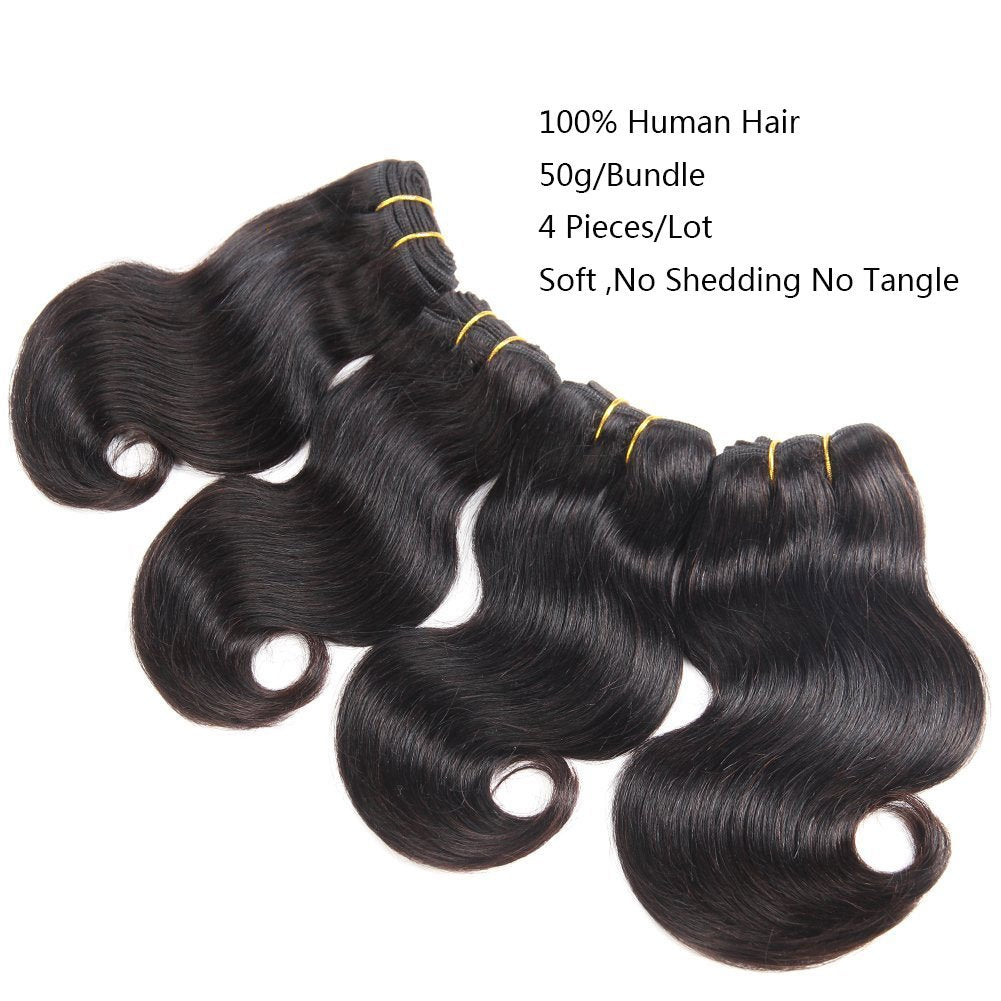 Luxnovolex Brazilian Hair Body Wave 4 Bundle Deals Brazilian Virgin Hair Wavy 8A Grade 100% Unprocessed Human Hair Weave Bundles