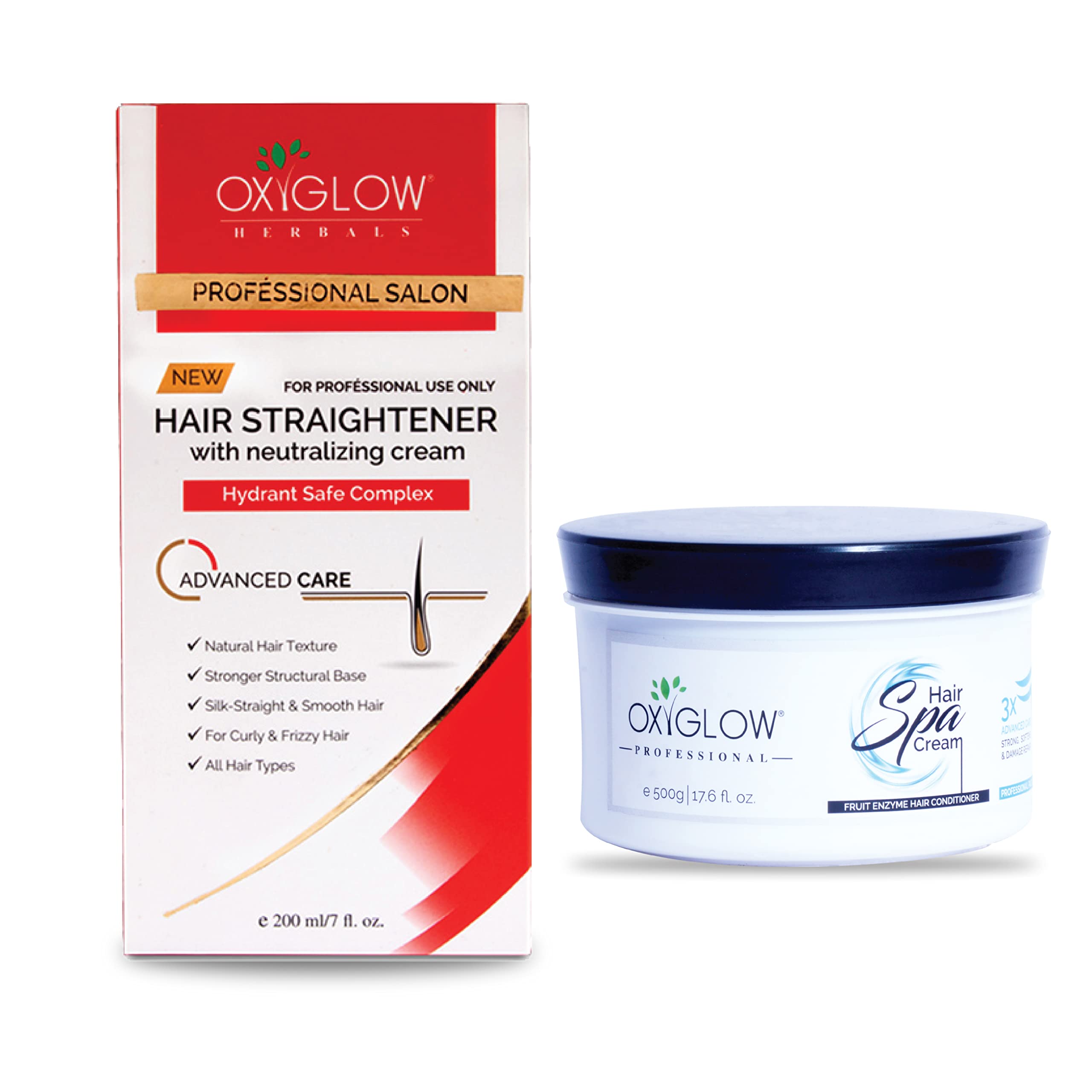 Set Of Hair Straightner 200 Gm & OxyGlow Herbals Hair Spa Cream 500gm (Combo Pack)