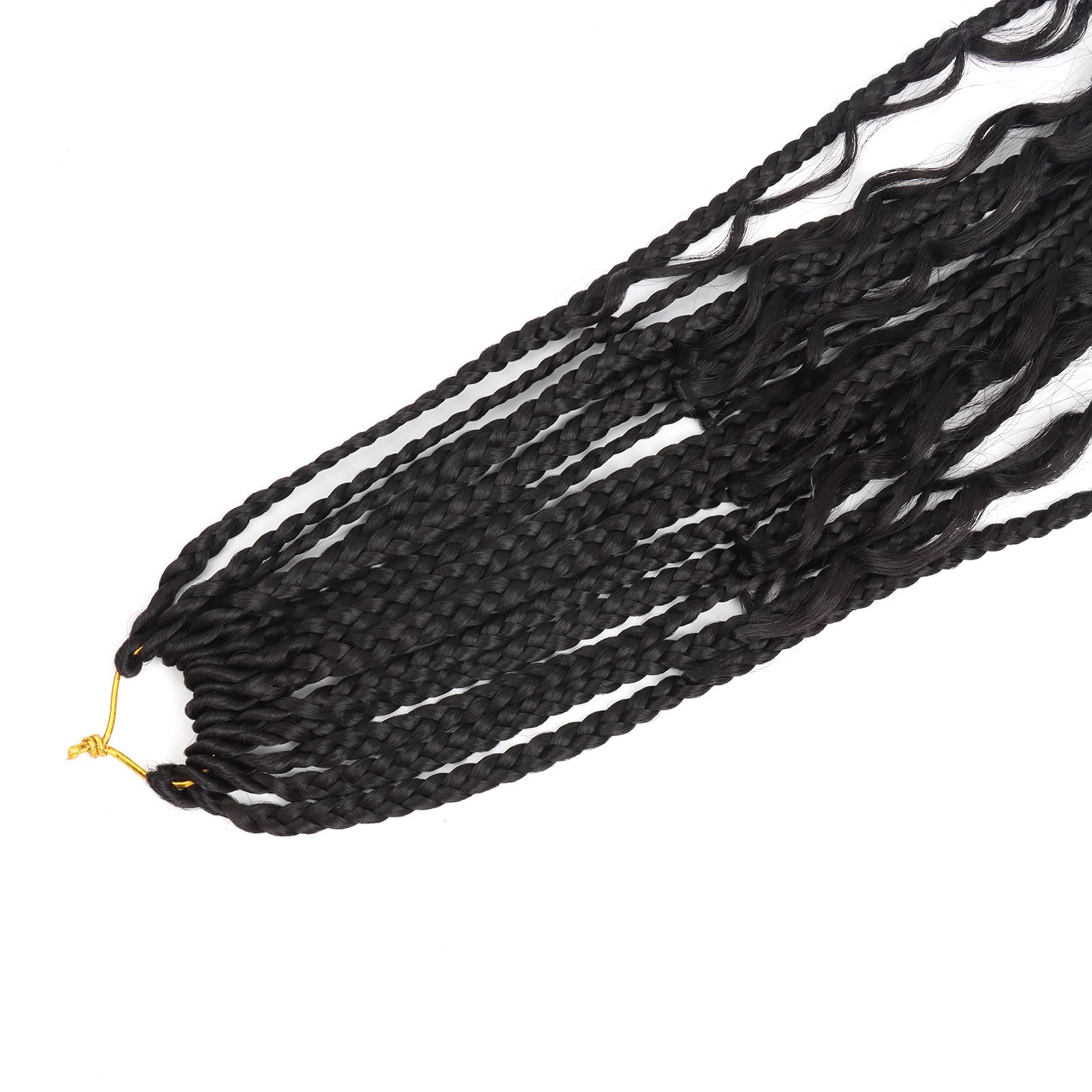 LMZIM 18 Inch 8 Packs Boho Box Braids Crochet Hair Bohemian Crochet Box Braids with Curly Ends Hippie Braids Braiding Hair Godde