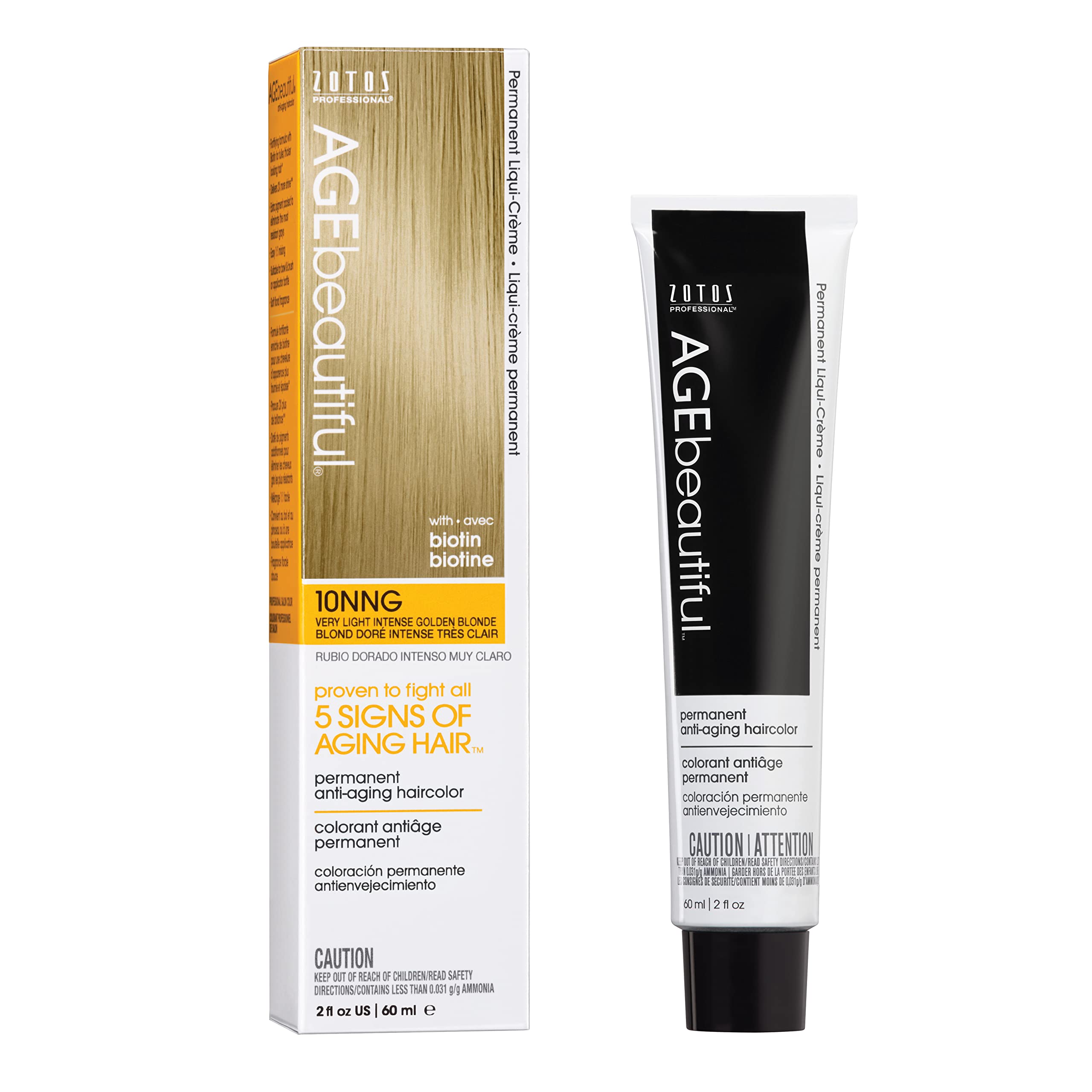 AGEbeautiful Permanent Liqui Creme Hair Color Dye | 100% Gray Coverage | Anti-Aging | Professional Salon Coloring | 10NNG Very L