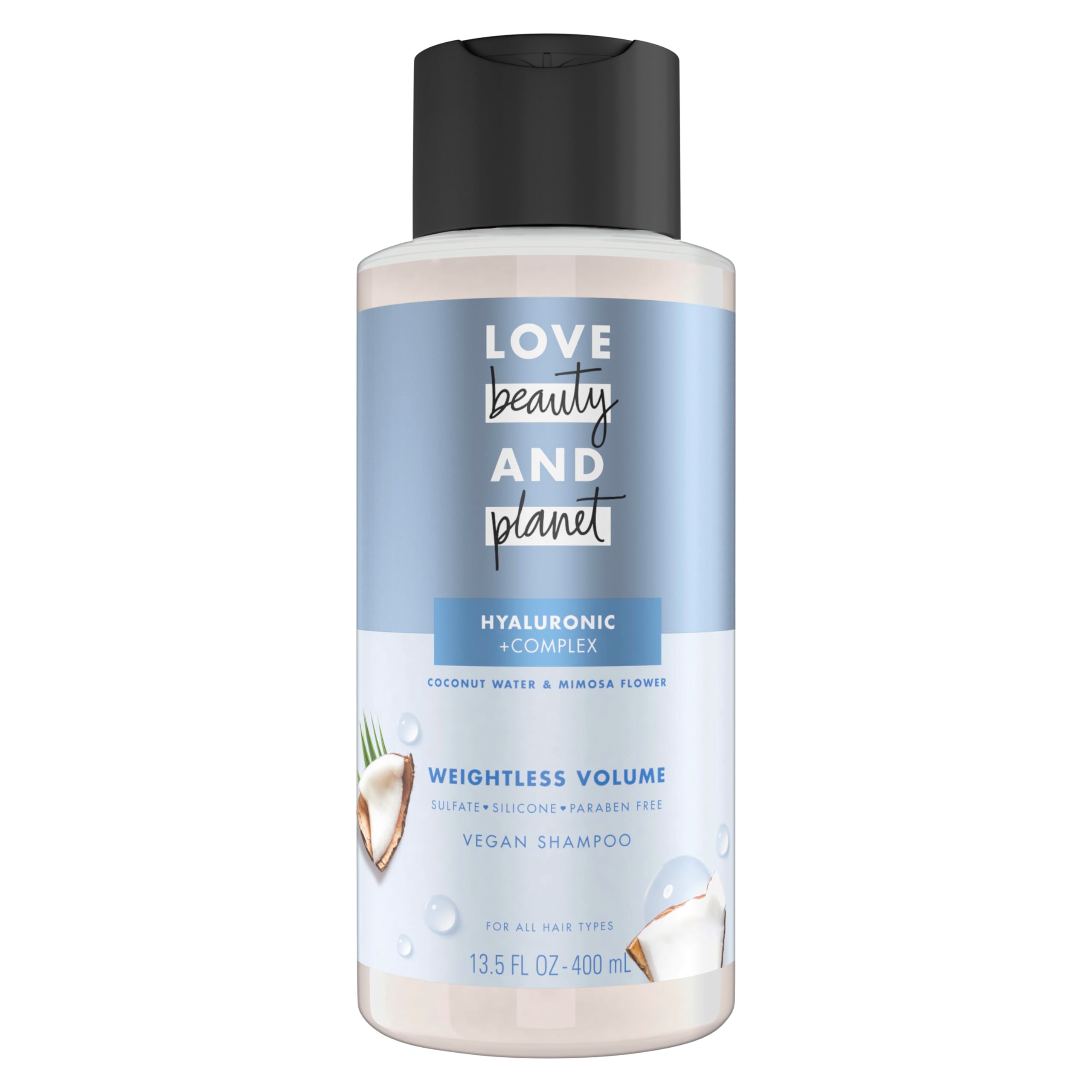 Love Beauty And Planet Weightless Volume Shampoo With Hylauronic Acid Coconut Water & Mimosa Flower For Thin And Fine Hair 13.5