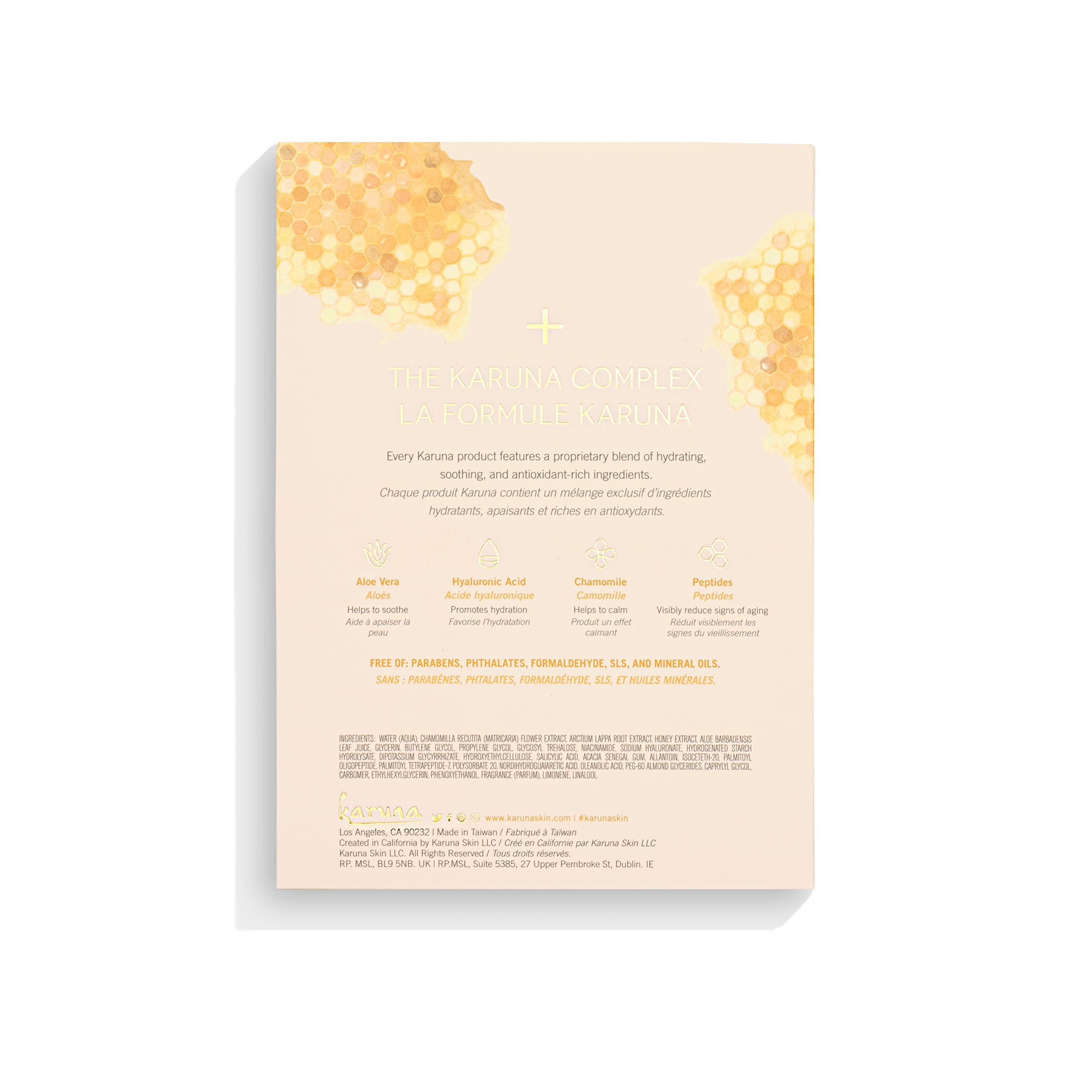 Karuna Skin - Clarifying+ Sheet Masks For Clear Skin, Moisturizing & Hydrating Face Masks Skincare, Sheet Mask With Honey, Salic
