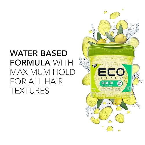 Eco Style Gel Olive Oil Styling - Adds Shine and Tames Split Ends - Delivers Moisture to Scalp - Nourishes And Repairs - Provide