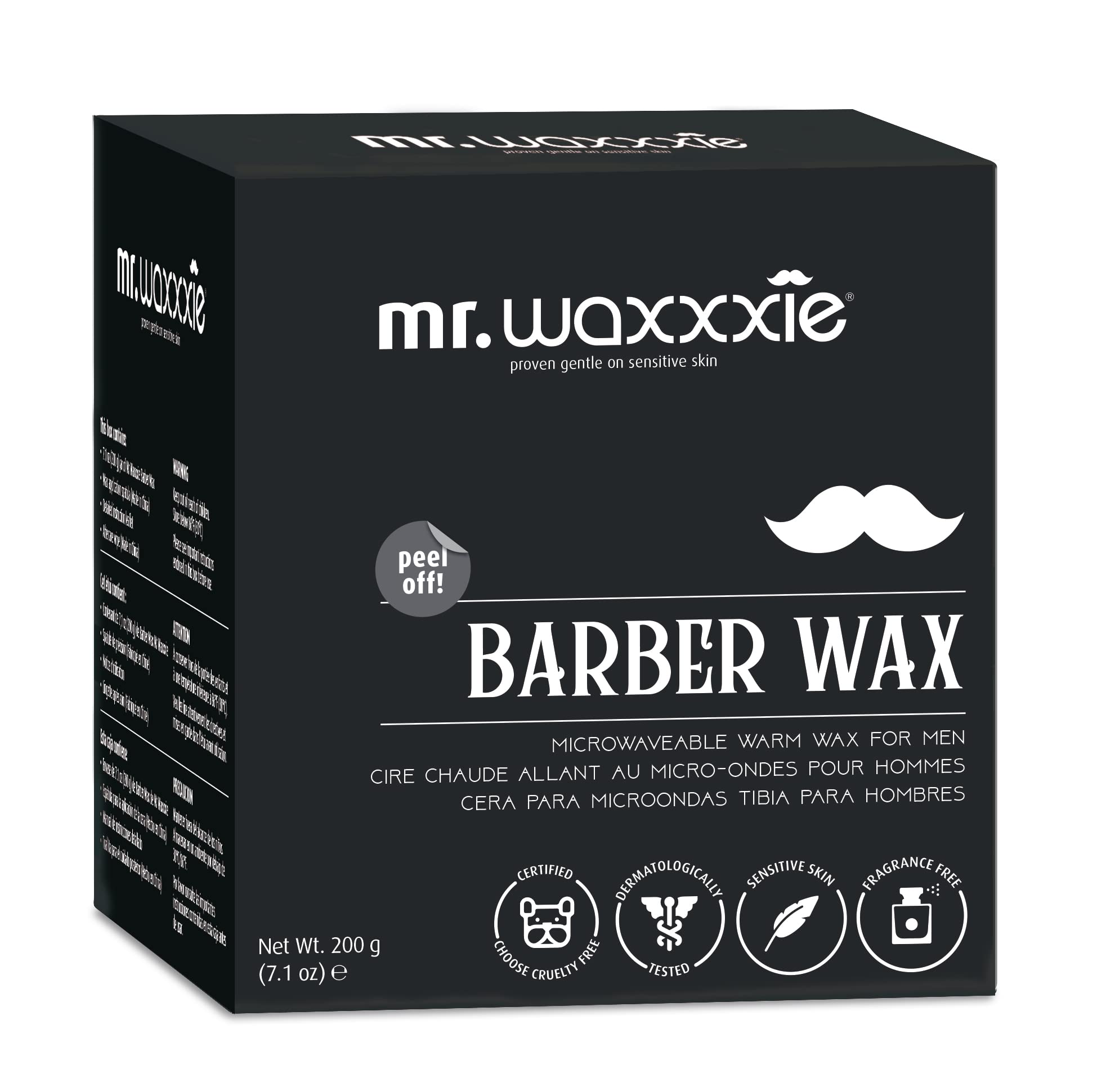 Waxxxie Mr Microwaveable Barber Wax 6.7 fl oz - Men's Hair Removal Beard Wax to Tidy up Edges and Remove Stray Hairs