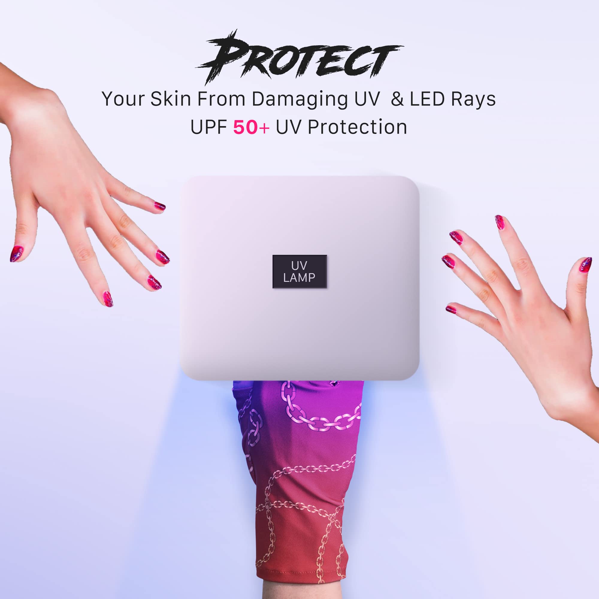 ManiGlovz - The ORIGINAL UPF 50+ UV Light Protective Nail Gloves | Gel Manicure Gloves and Anti UV Fingerless Gloves for Women |