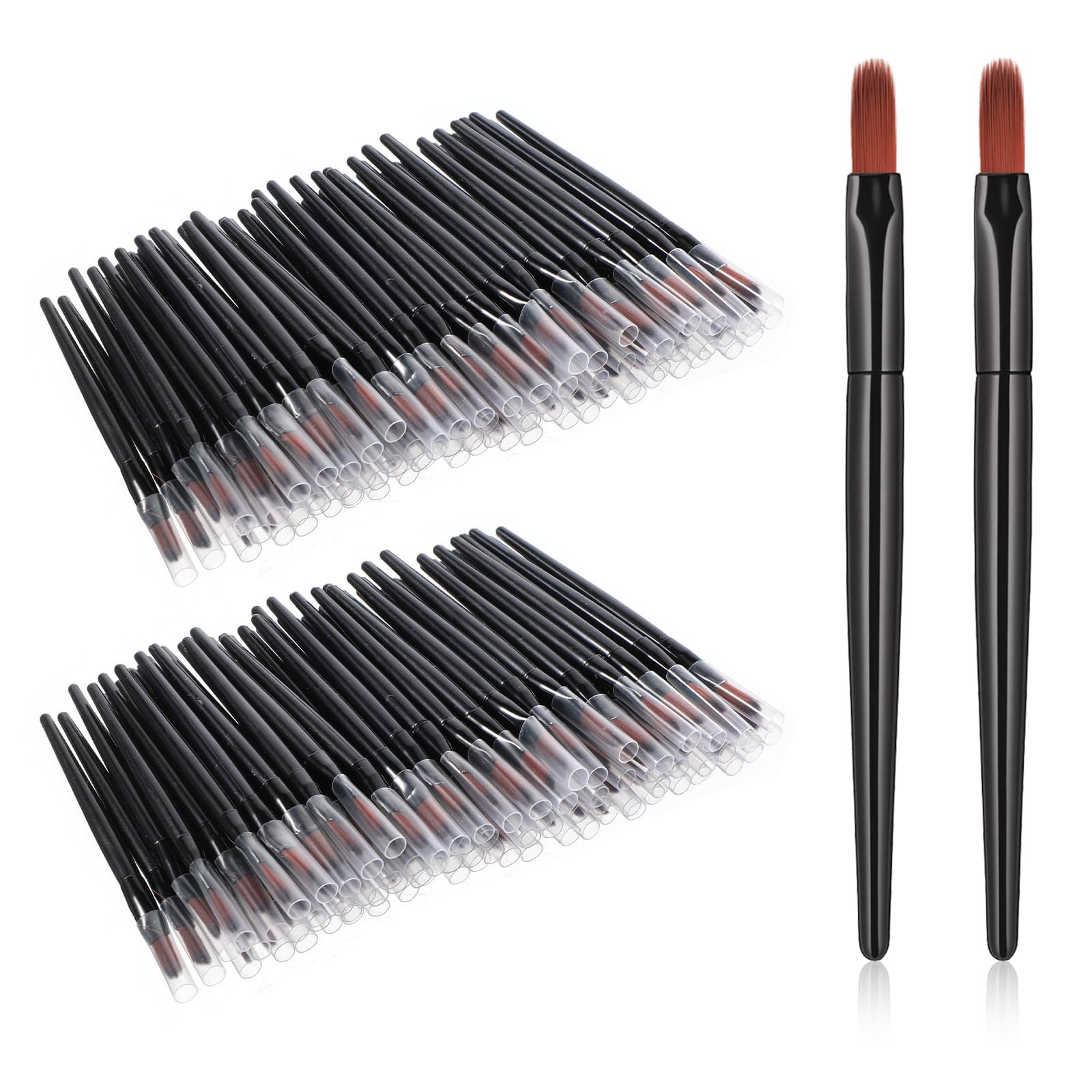 LXUEJIE 120 Pcs Disposable Lip Brushes, Disposable Lipstick Brush Applicators, Single Use Lip Makeup Brushes for Lipstick, Conce