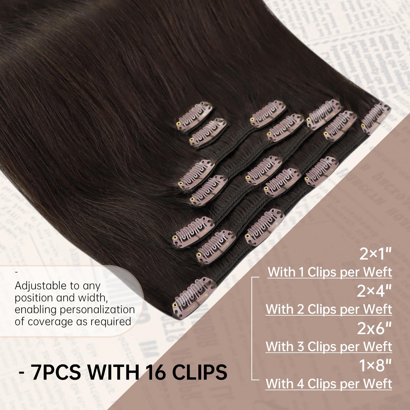 Sunny 150G Clip In Hair Extensions Brown Clip In Real Human Hair Extensions Chocolate Brown Clip Hair Extensions Long Human Hair
