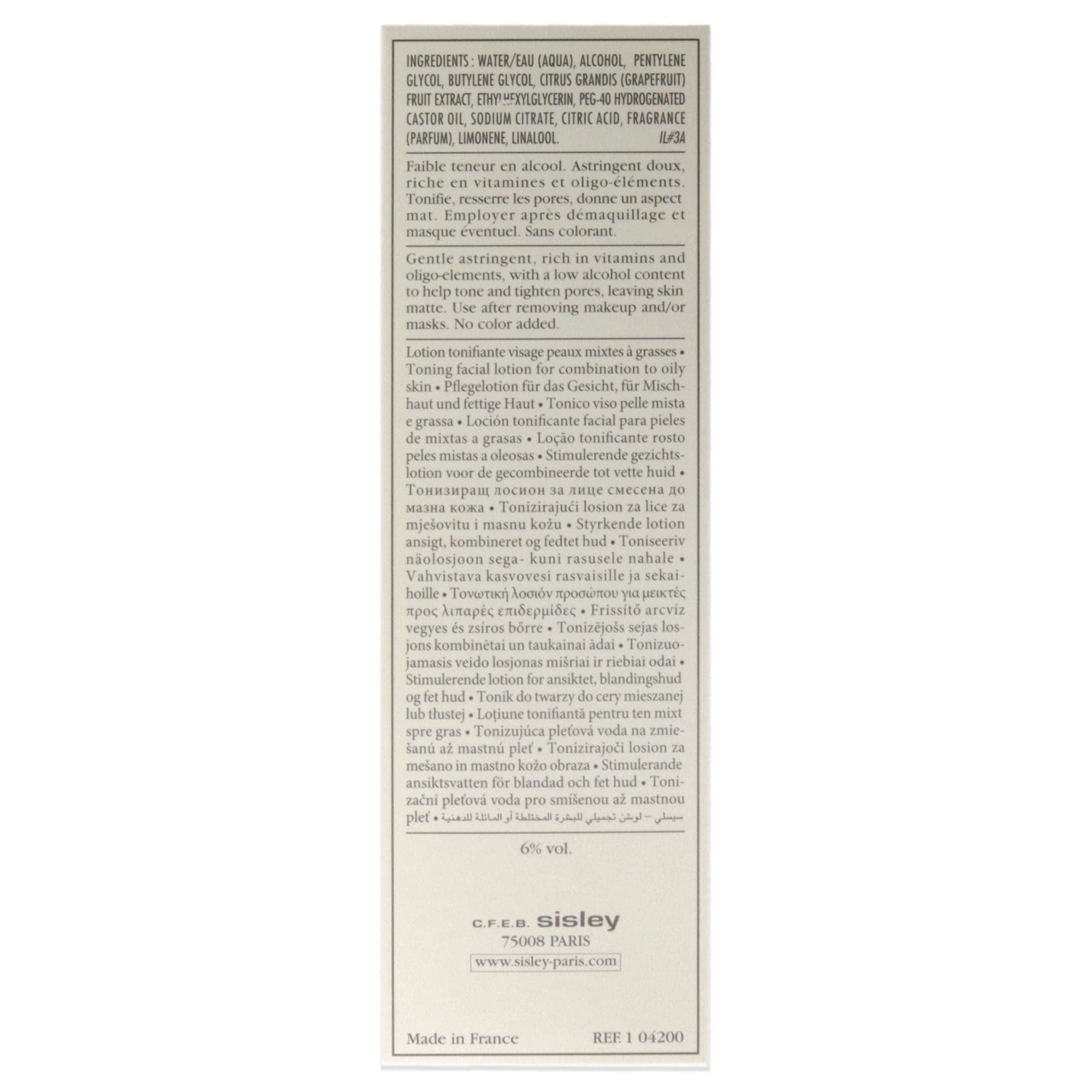 Sisley Paris Botanical Grapefruit Toning Lotion, 8.4-Ounce Bottle