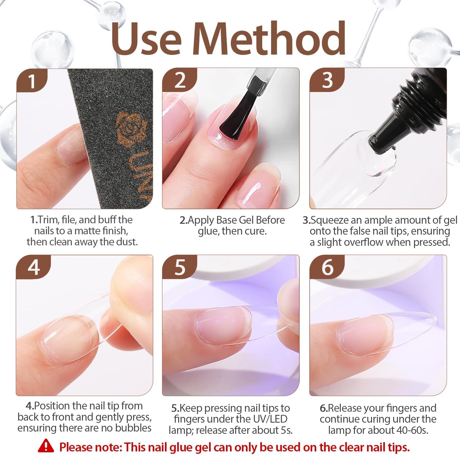 Una Gella Soft Gel Nail Tips Glue  2Pcs  Solid State Soak Off Super Strong Glue For Acrylic Nails Curing Needed For Nails Extens