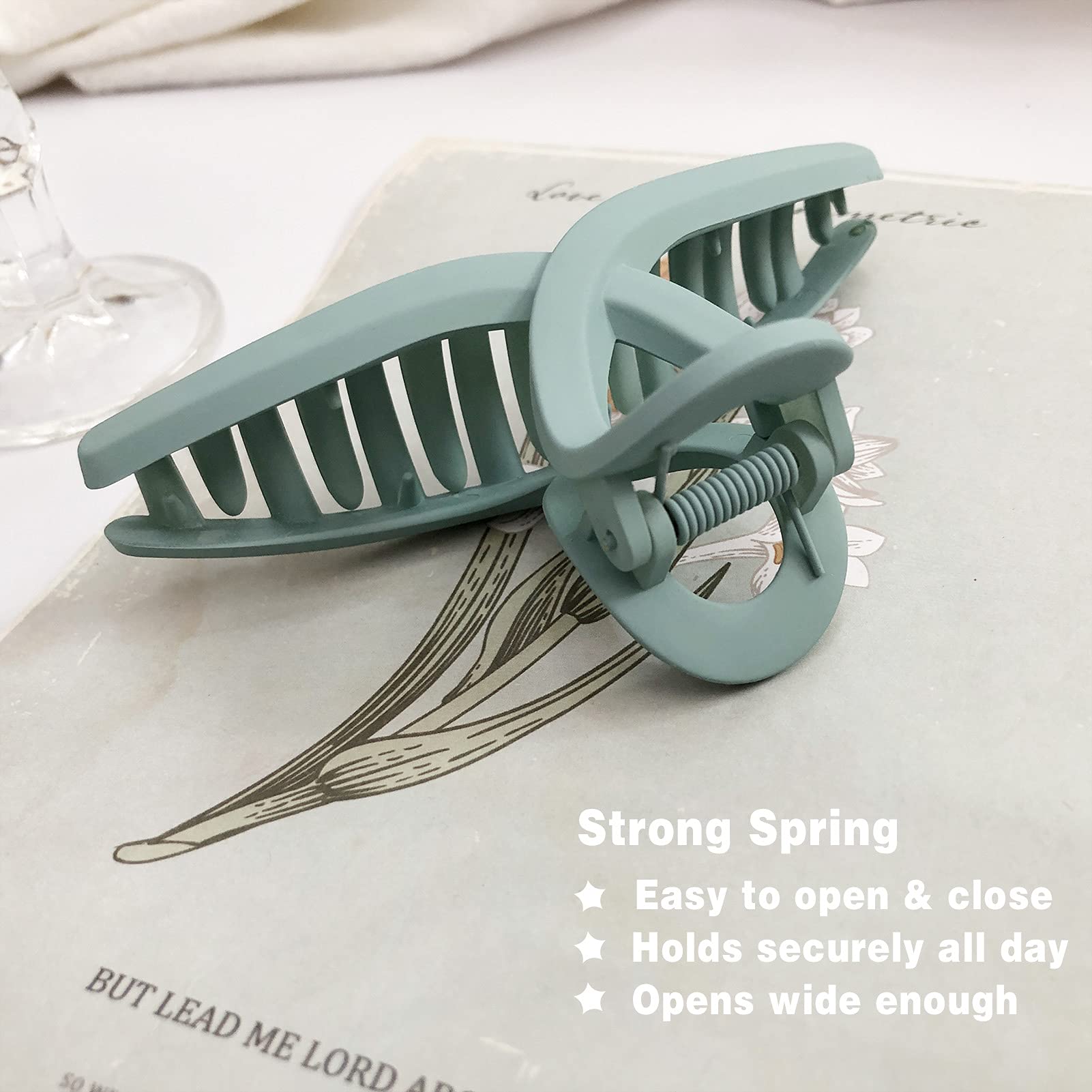 Nalodu 5 Pack Hair Claw Clip Large Matte 4.3 Inch No Slip Big Butterfly Jaw Clips Clamp Assorted Colors For Thin Fine Medium Thi
