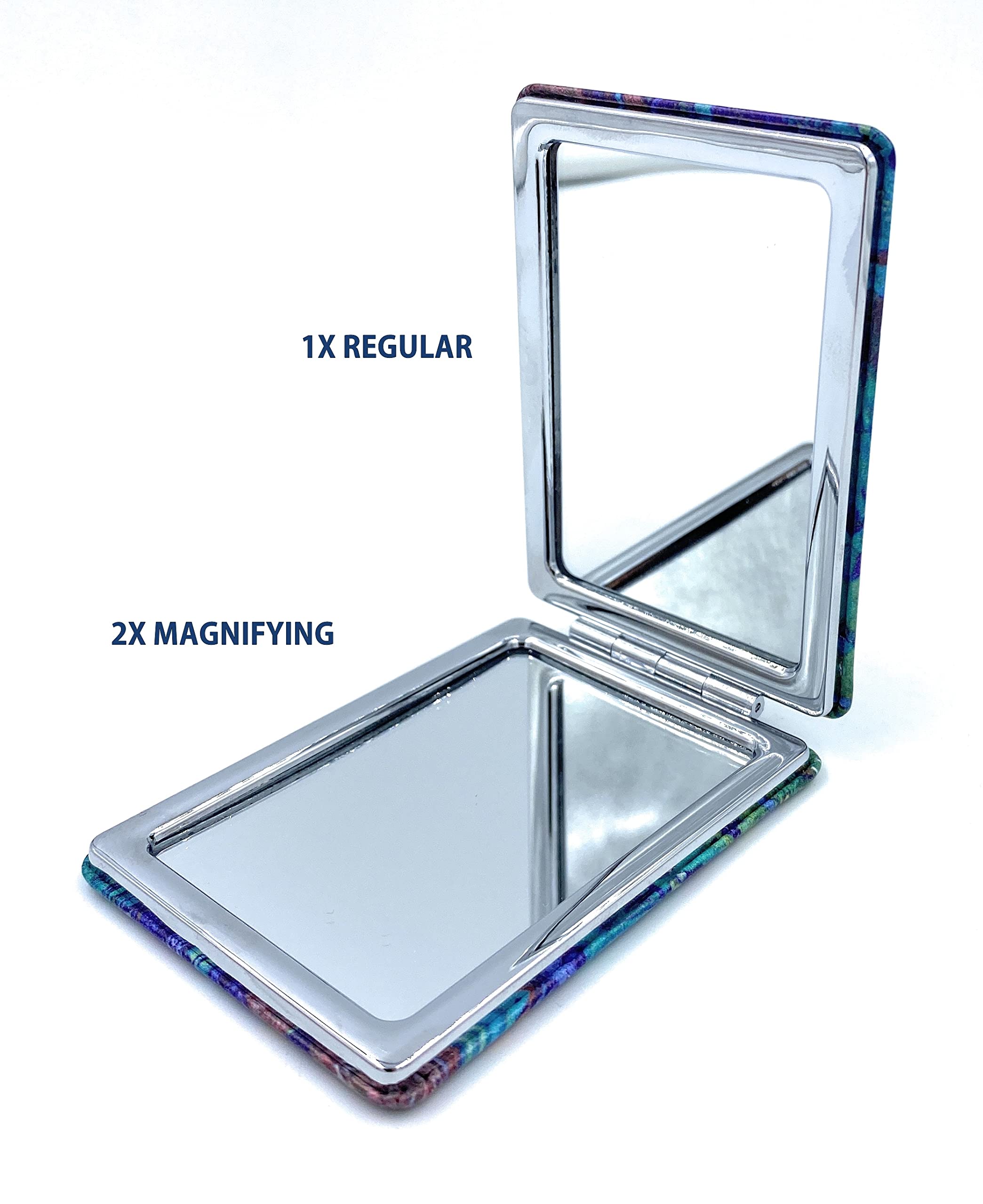 Aeisage Small Hand Mirror Rectangular Compact Magnifying Mirror Mini Pocket Mirror Purse Mirror Compact Travel Mirror Water Lili