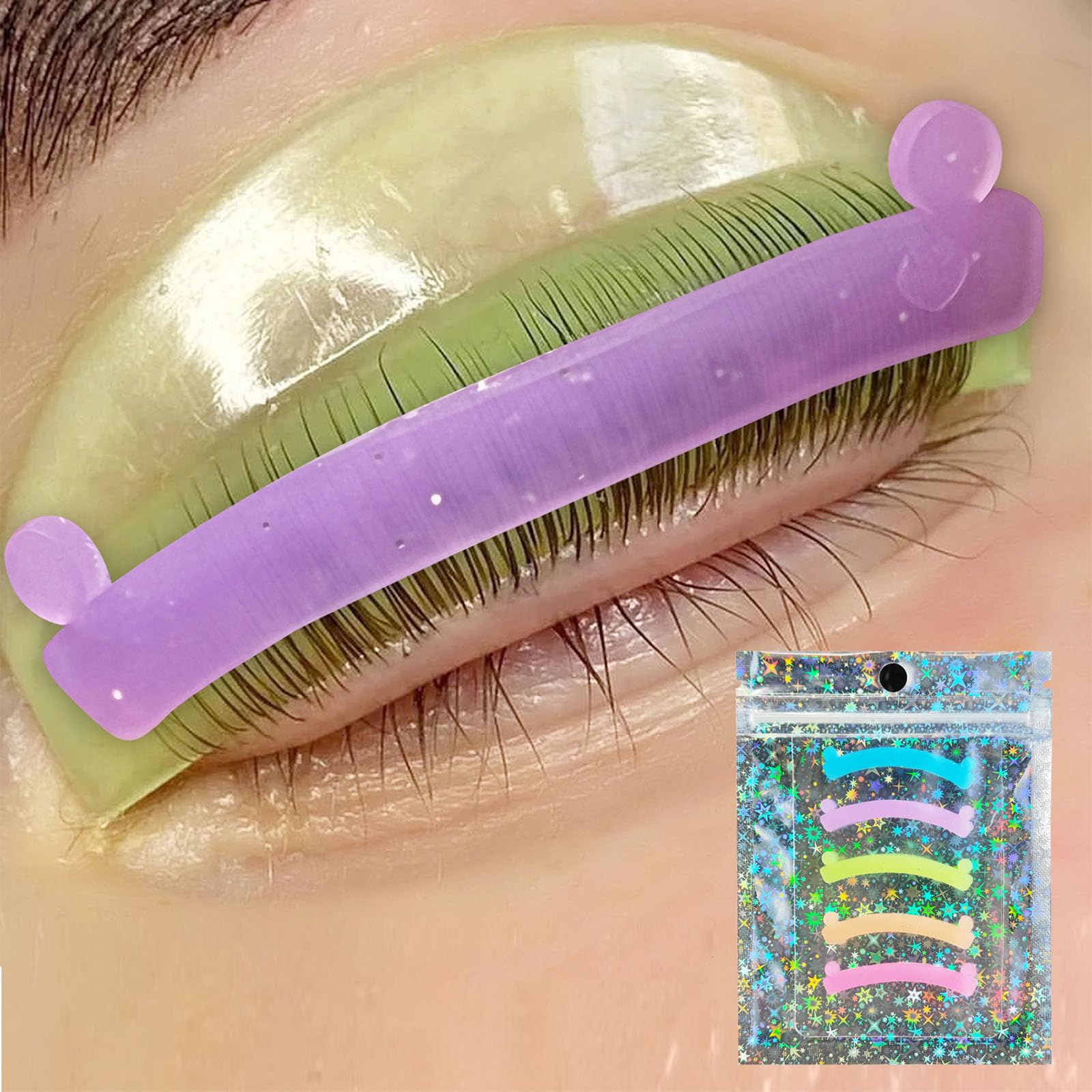 PERMANIA Lash Lift Ribbon, 5Pcs Silicone Eyelash Rods Ribbon Soft Colorful Lash Lift Tool Flexible Perm Roller Multi-Functional 