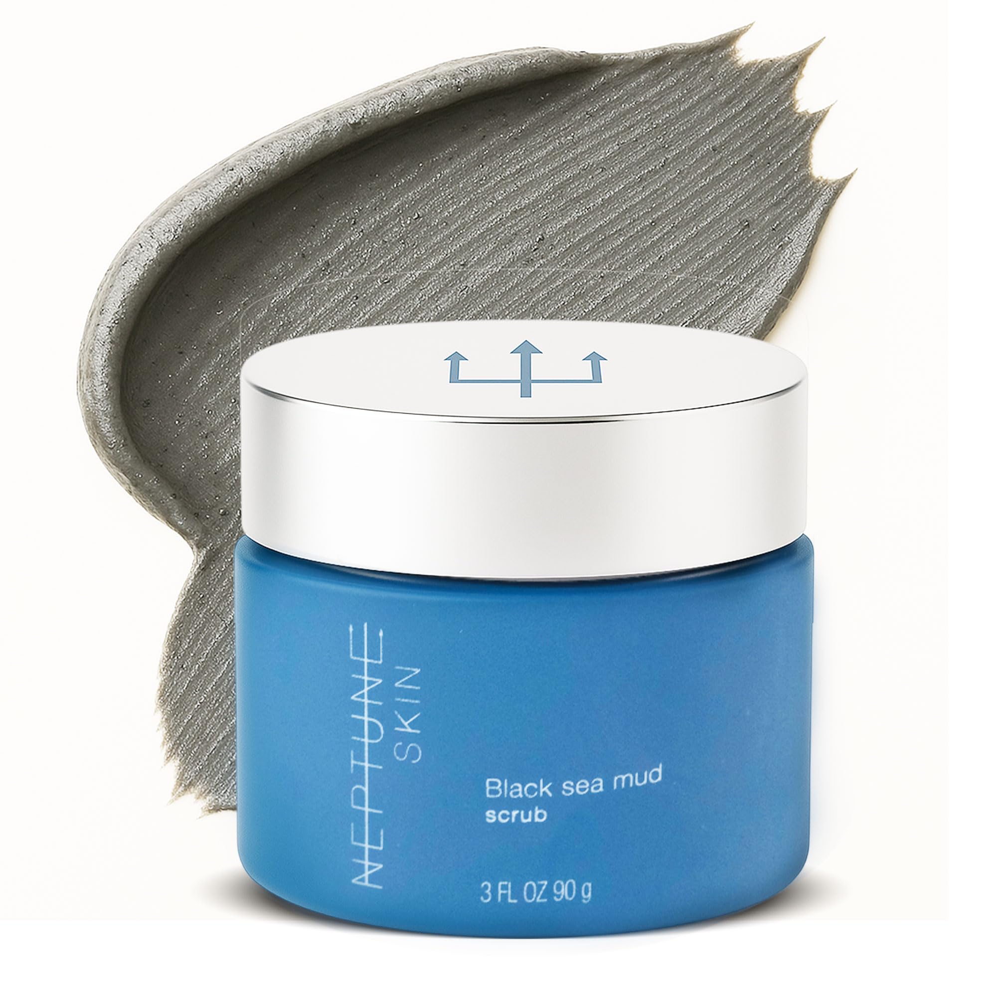 Neptune Black Sea Mud Scrub 3 Fl Oz | Deep Cleansing & Exfoliating Face Scrubber for Acne, Razor Bumps & Redness | Hydrates & So