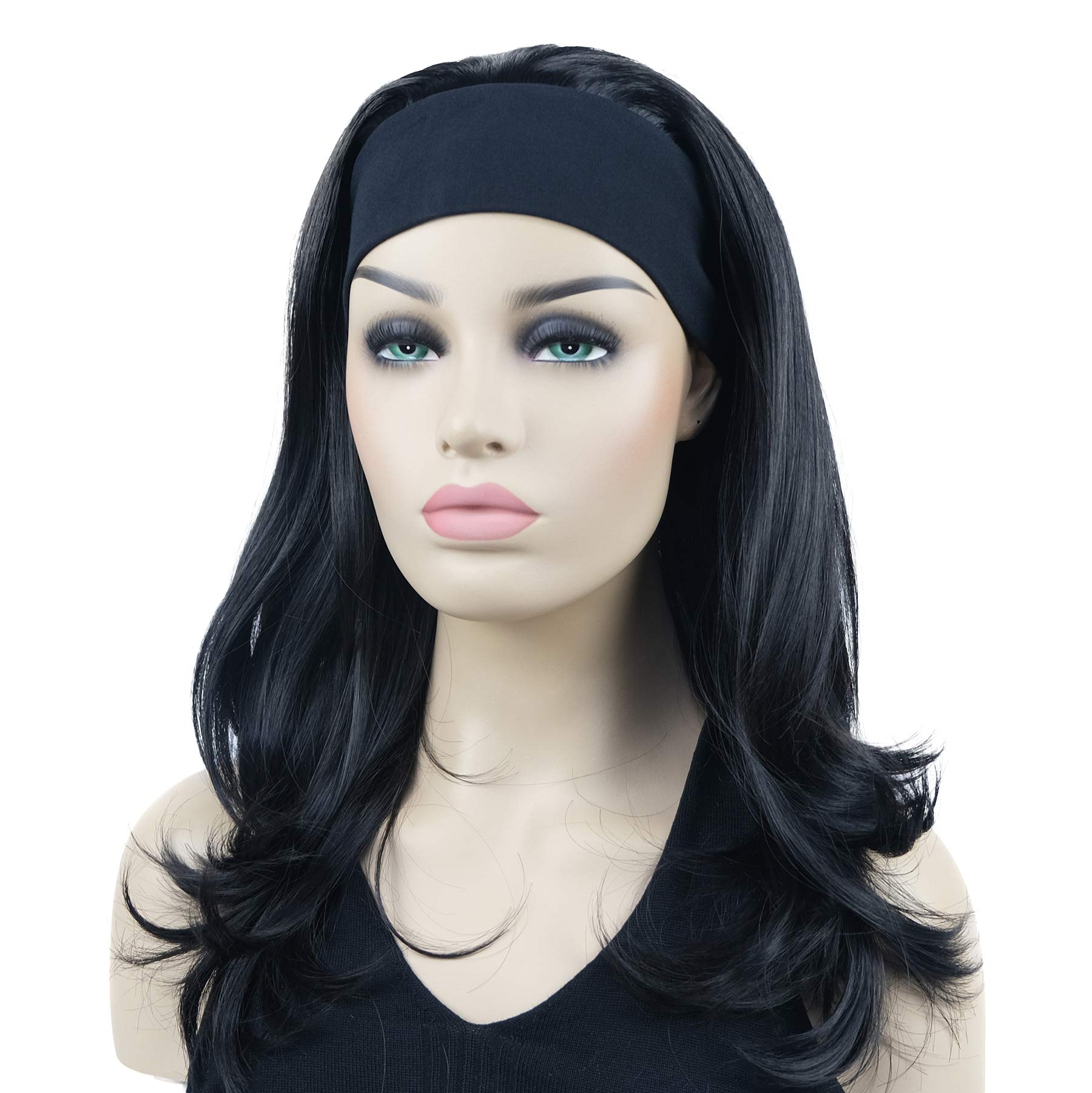 Lydell Long Straight Wave Headband Synthetic Wigs (Natural Black)