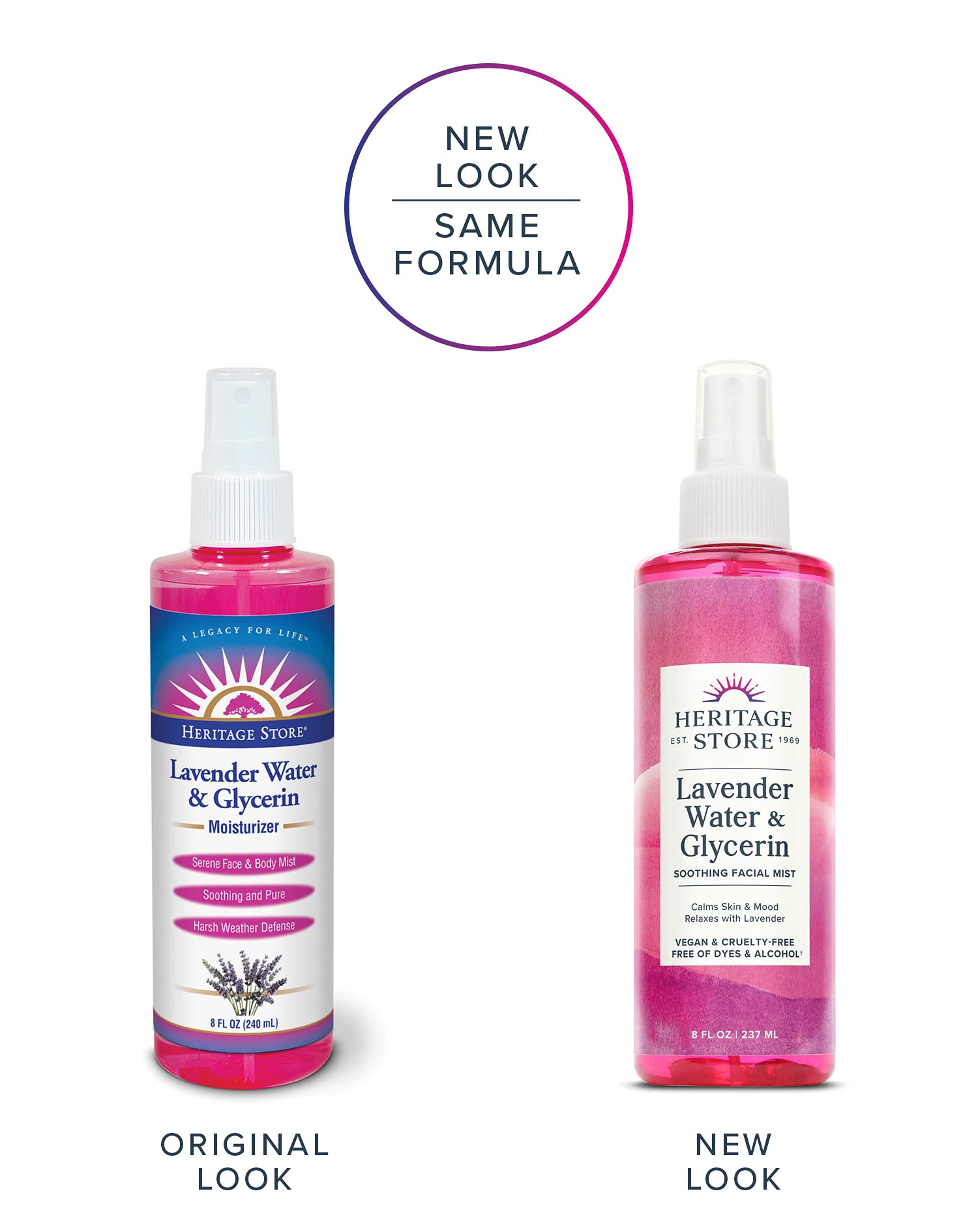 Heritage Store Lavender Flower Water & Glycerine Benefits Skin, Hair & More Aromatherapy Mist Spray 8 Oz