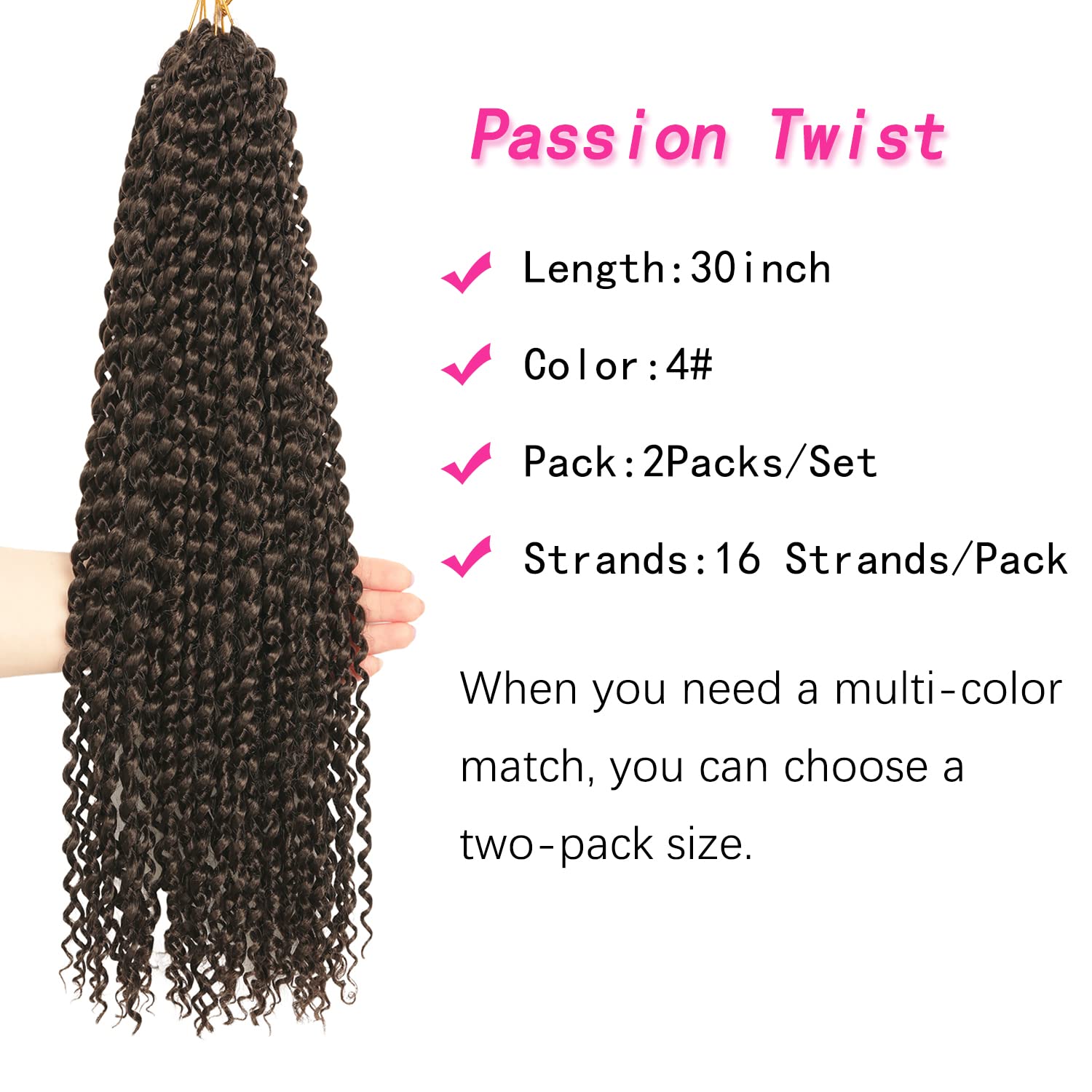 30 Inch Passion Twist Hair, Water Wave Crochet Hair Passion Twist Crochet Hair For Women Long Bohemian Synthetic Curly Braiding