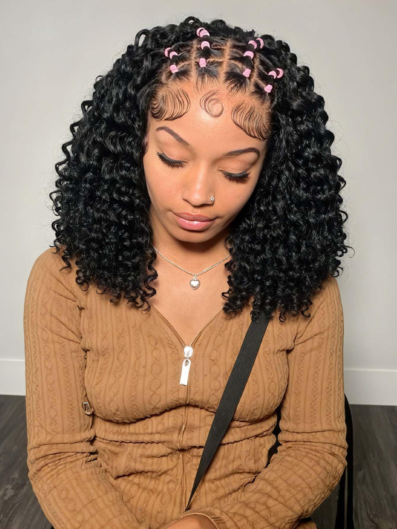 13X4 Braided Wigs For Black Women Knotless Curly Lace Front Wig 12 Inch