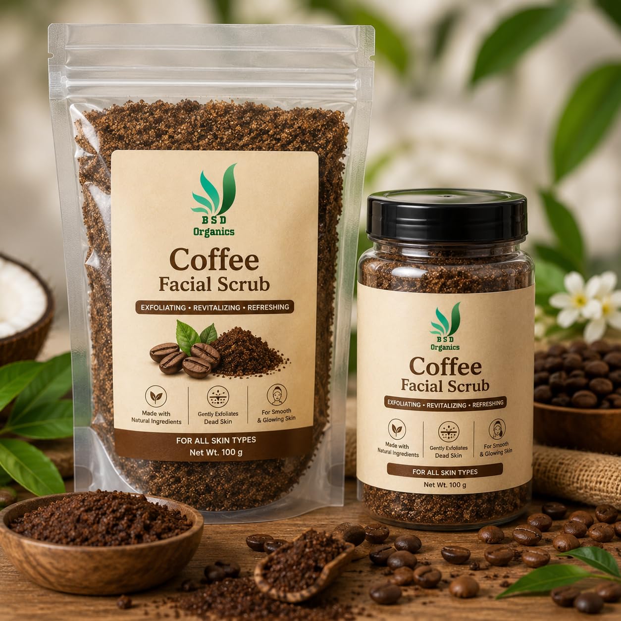 BSD Organics Coffee facial scrub 100 gram